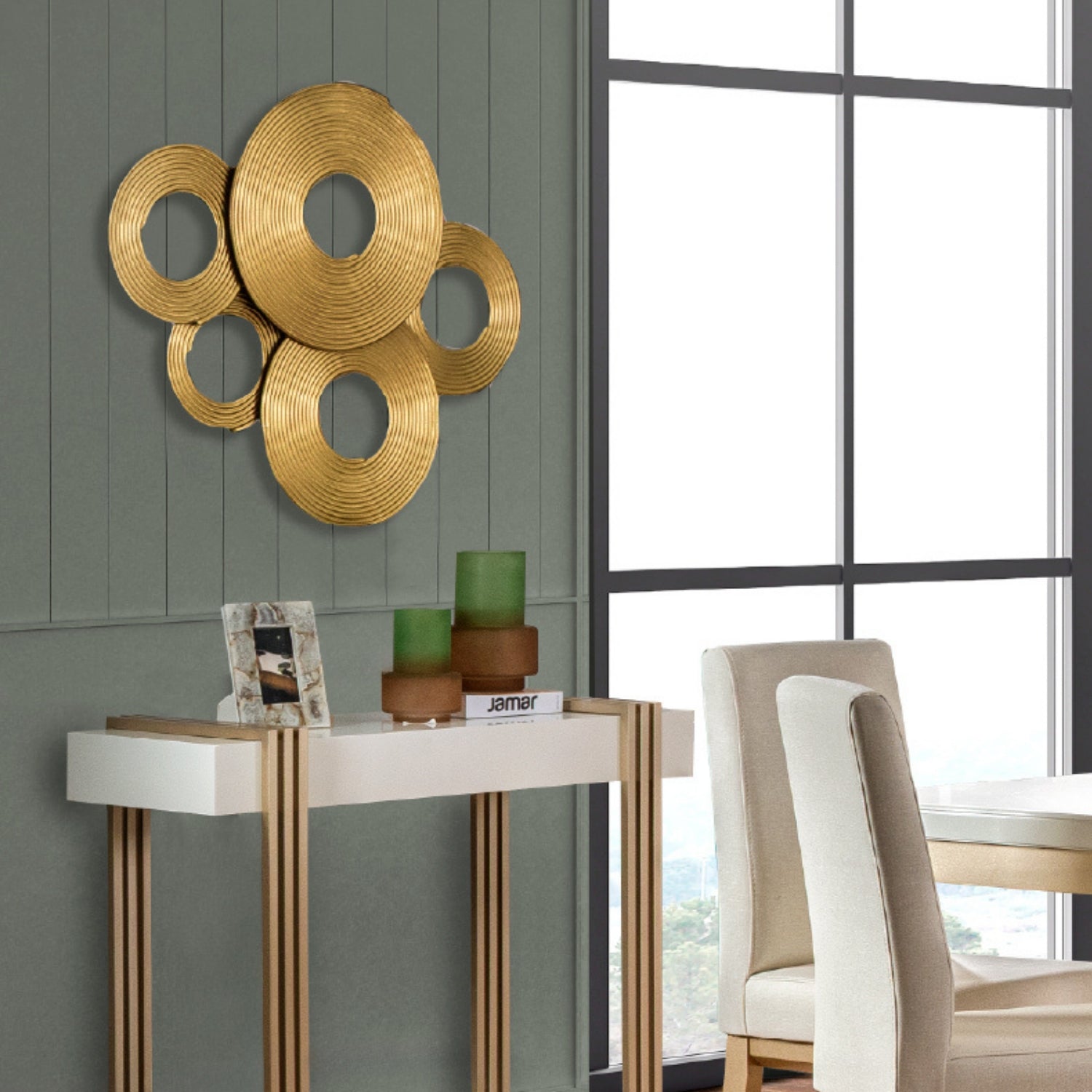 Apliques 97.5X4.5X81 Dorado Discos F243