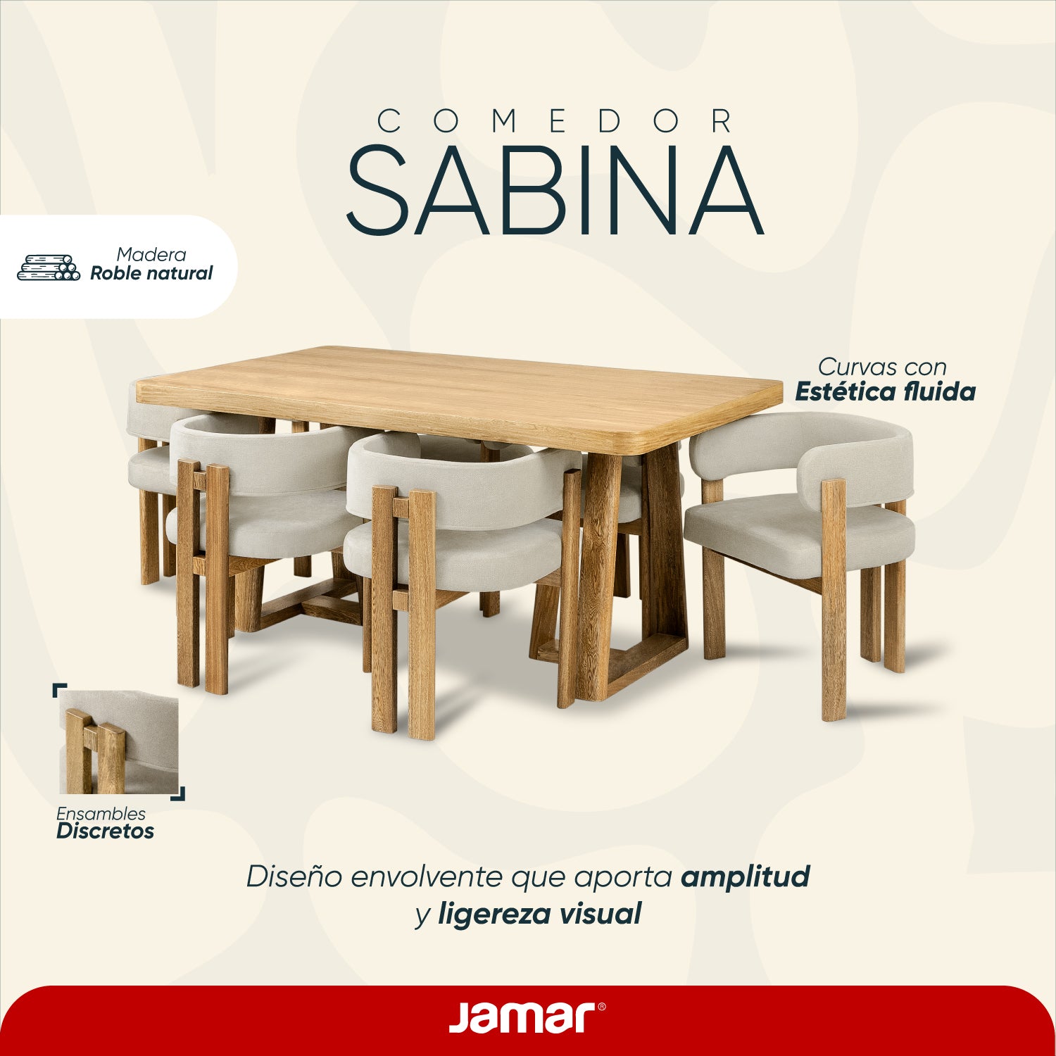 Comedor 6 Puestos Sabina Impetu Arena Natural