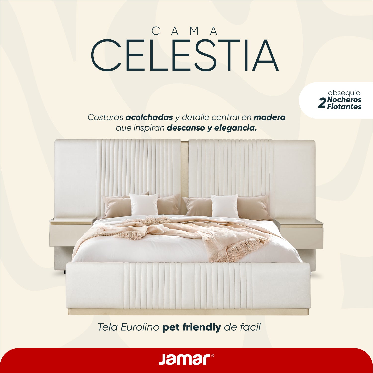 Cama King Celestia Eurolino Perla, Champaña