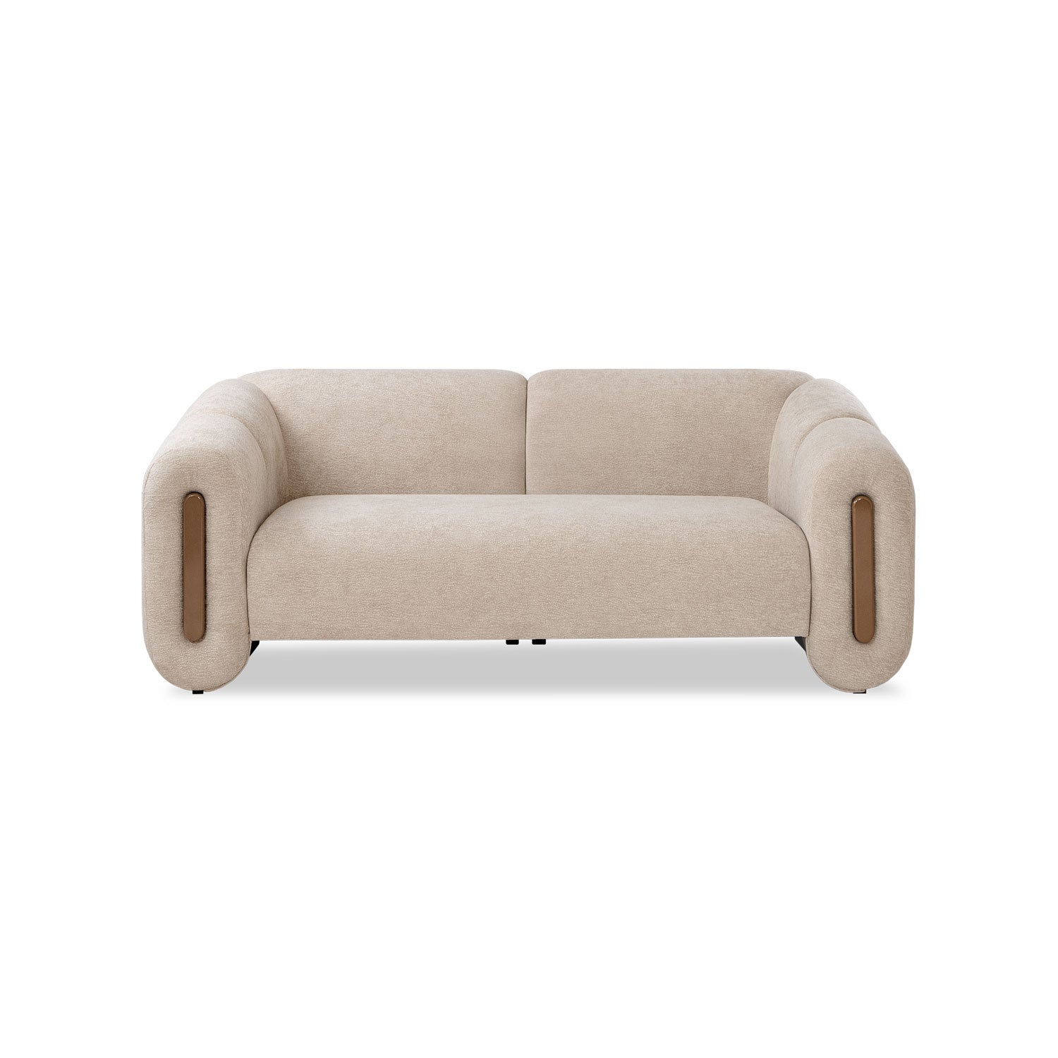 Sofá 2 Puestos Sienna Velvet Provenza Vainilla,Capuchino