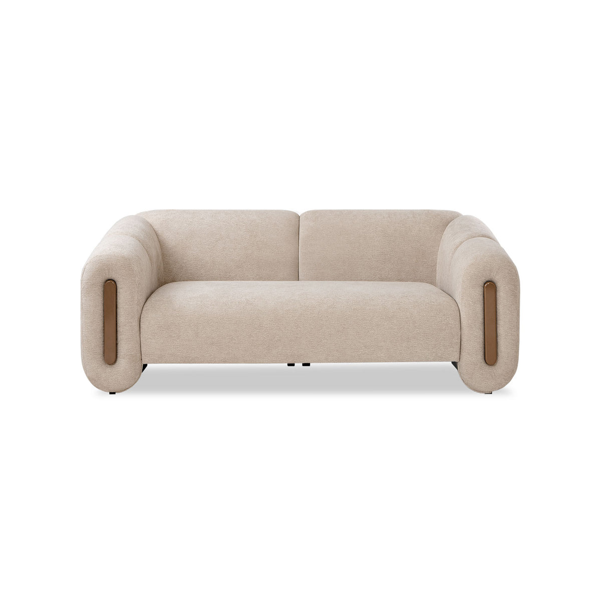Sofá 2 Puestos Sienna Velvet Provenza Vainilla,Capuchino