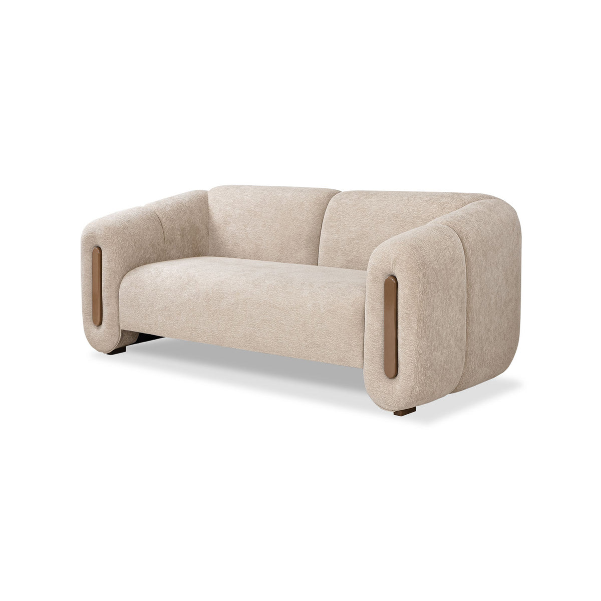 Sofá 2 Puestos Sienna Velvet Provenza Vainilla,Capuchino