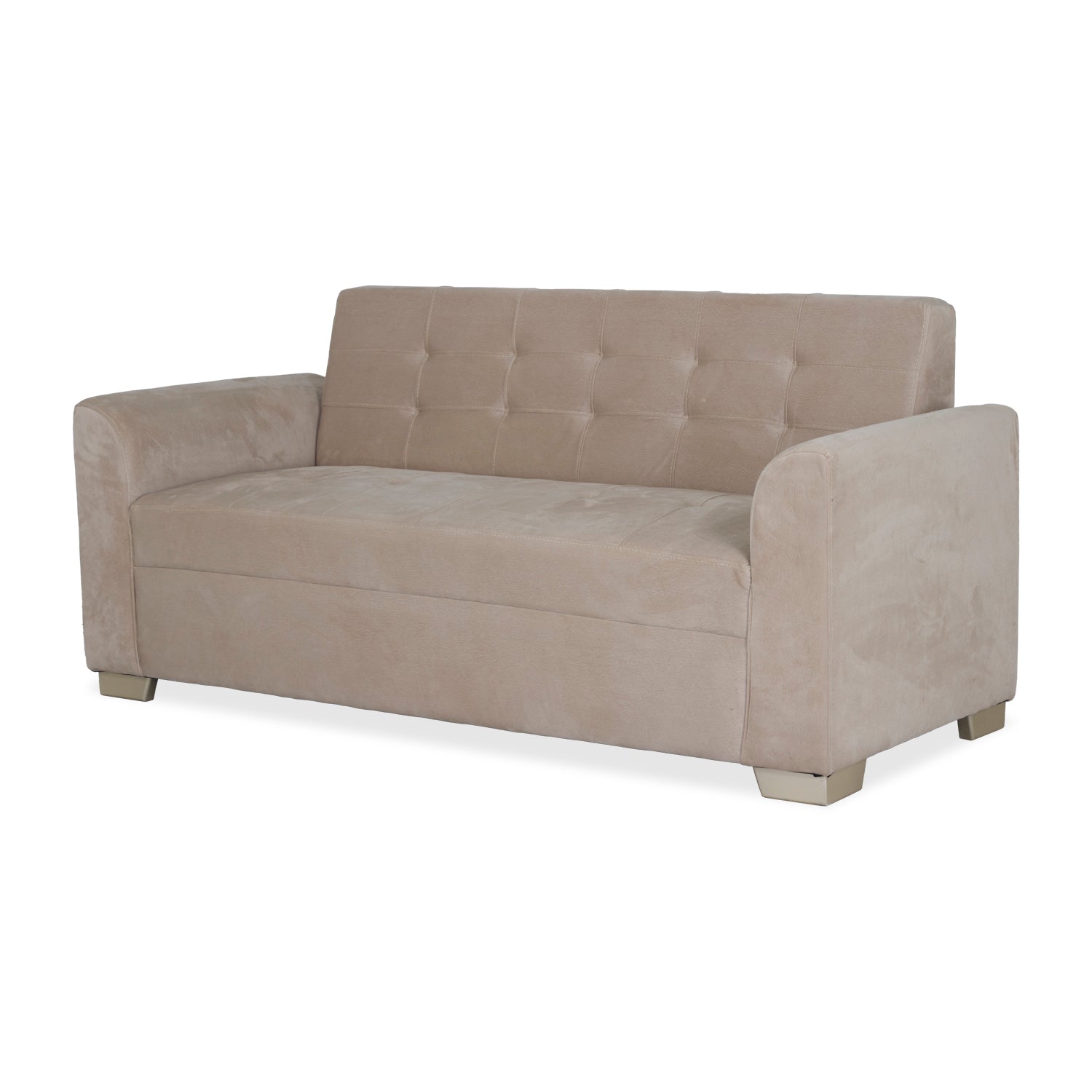 Sofá 3 Puestos Bruce Microfibra Malaya Beige