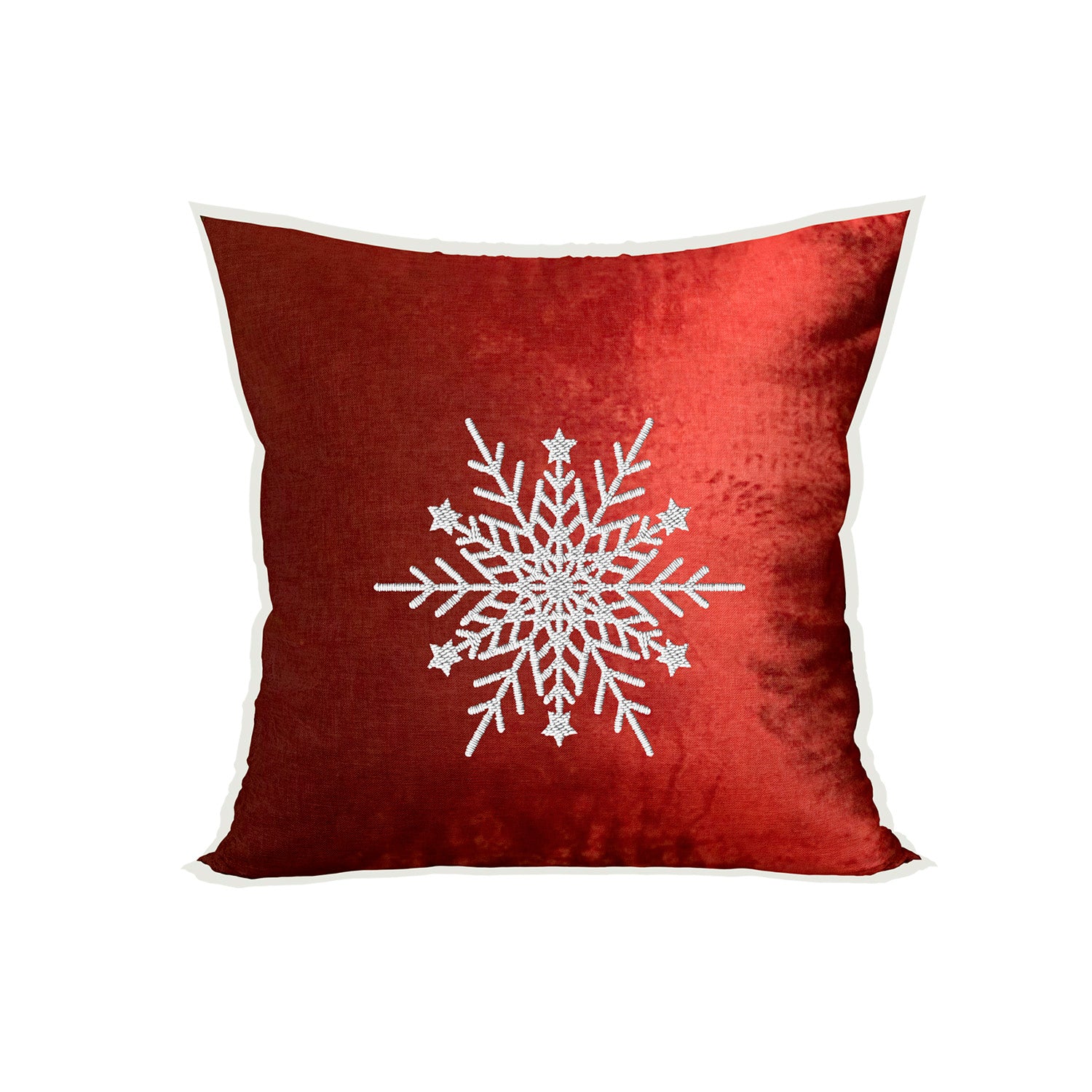 Cojín 45X45 Rojo Bordado Copo