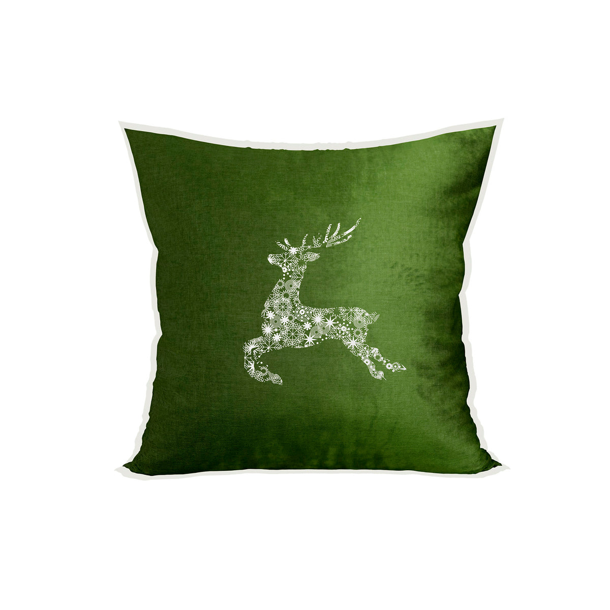 Cojín 45X45 Verde Bordado Reno