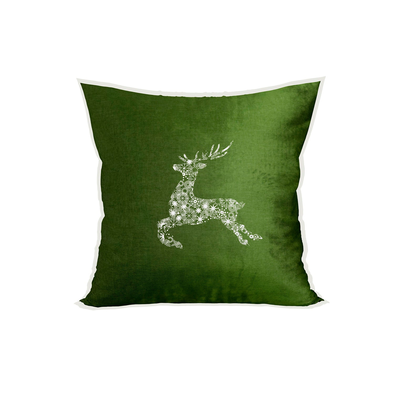 Cojín 45X45 Verde Bordado Reno