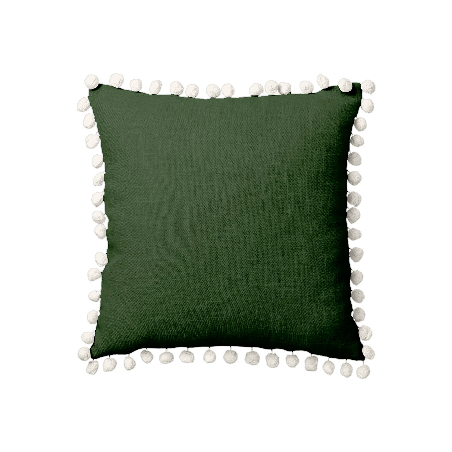 Cojín 50X50 Arkana Verde Con Pompones