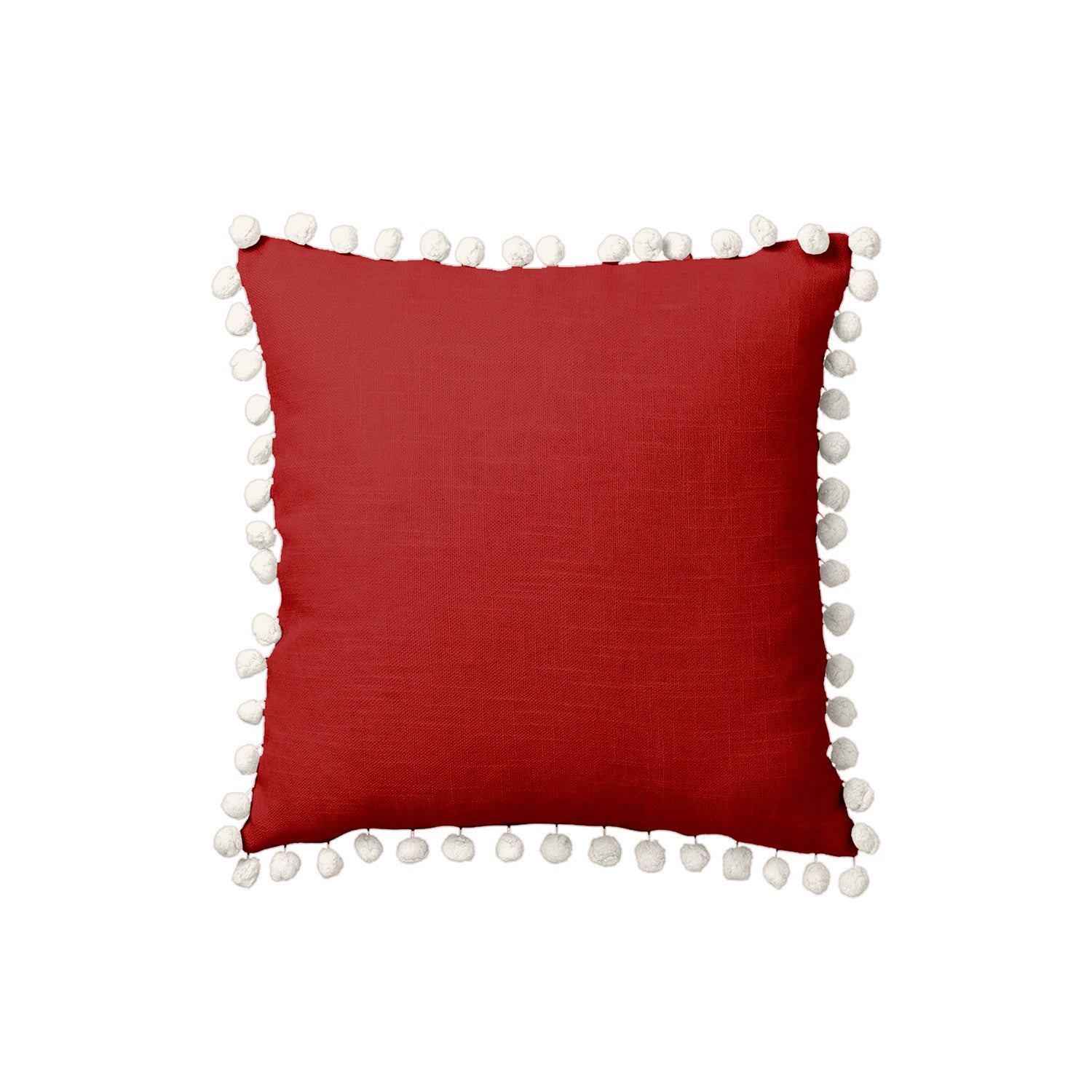Cojín 50X50 Arkana Rojo Con Pompones