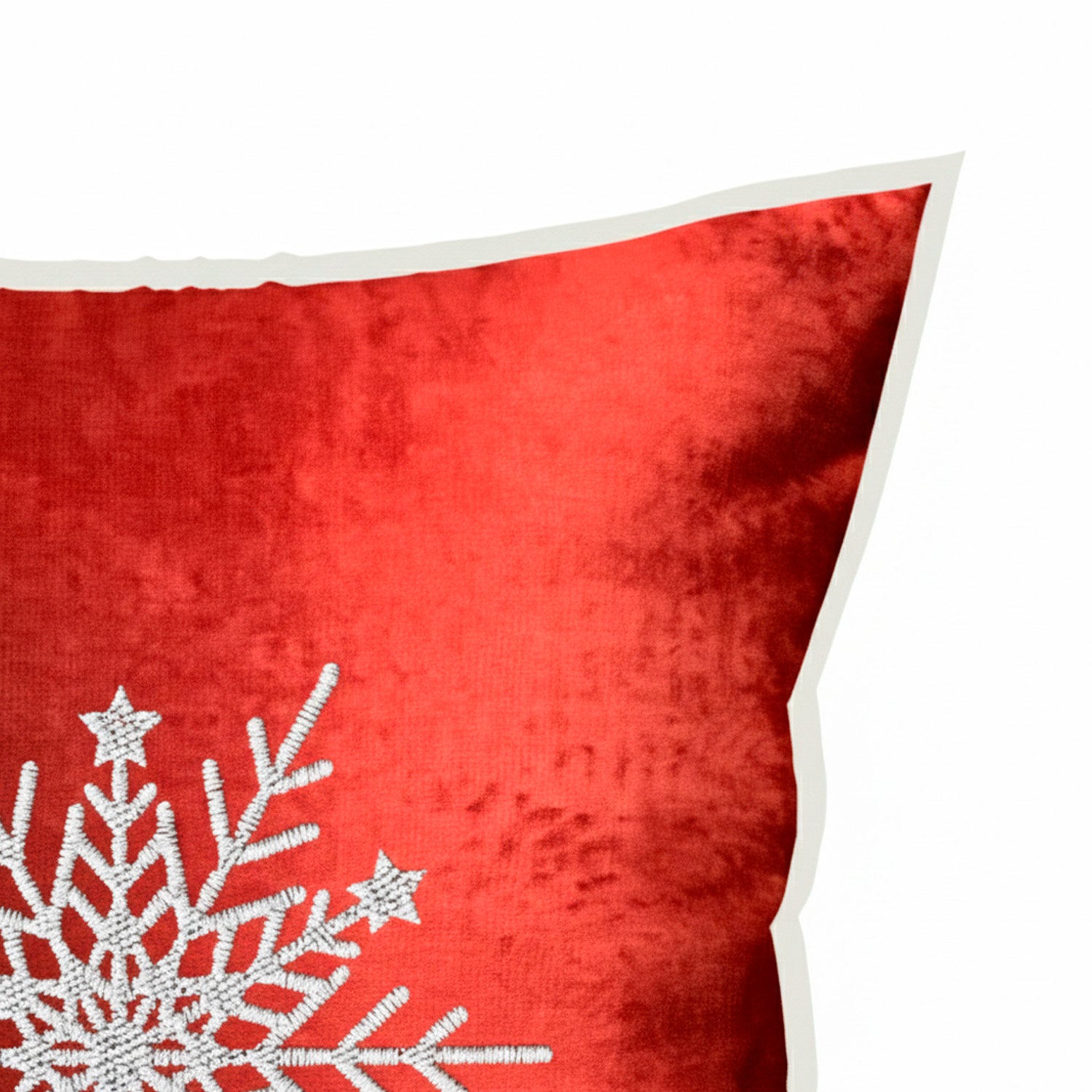 Cojín 45X45 Rojo Bordado Copo