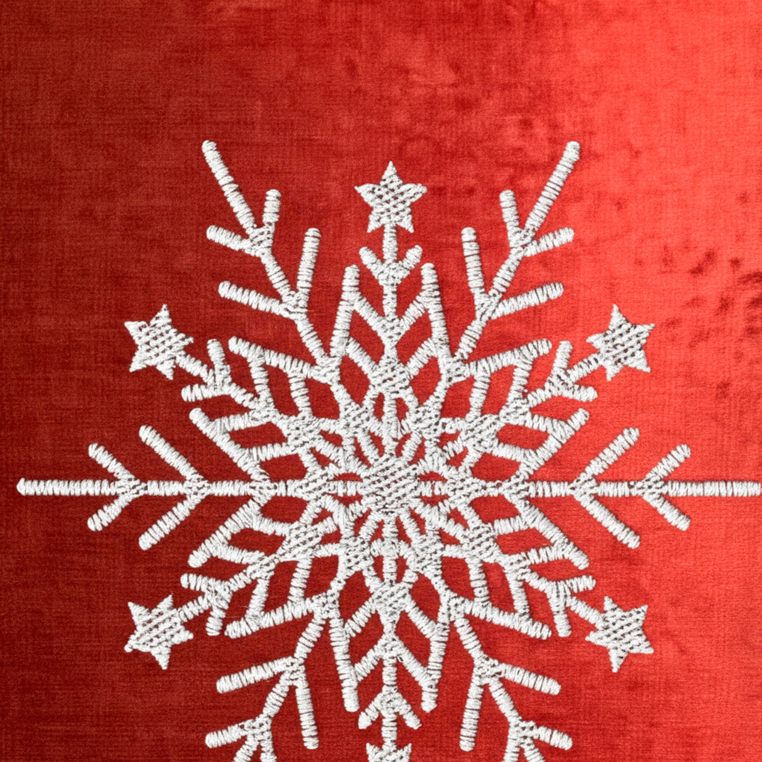 Cojín 45X45 Rojo Bordado Copo