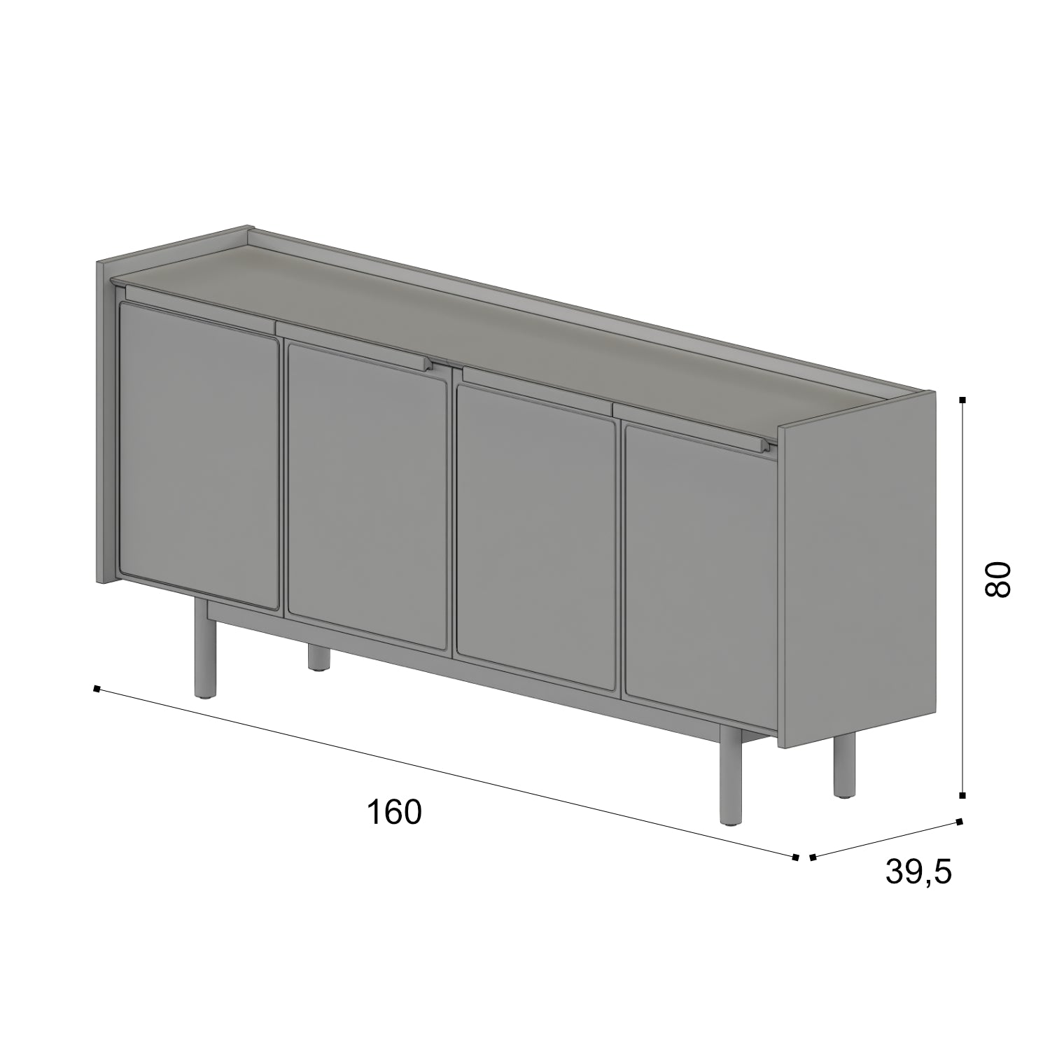 Bifé Zoe Natural Malla 80X160X39