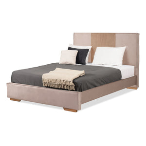 Cama 1.00 Tokyo Microfibra Taupe, Natural