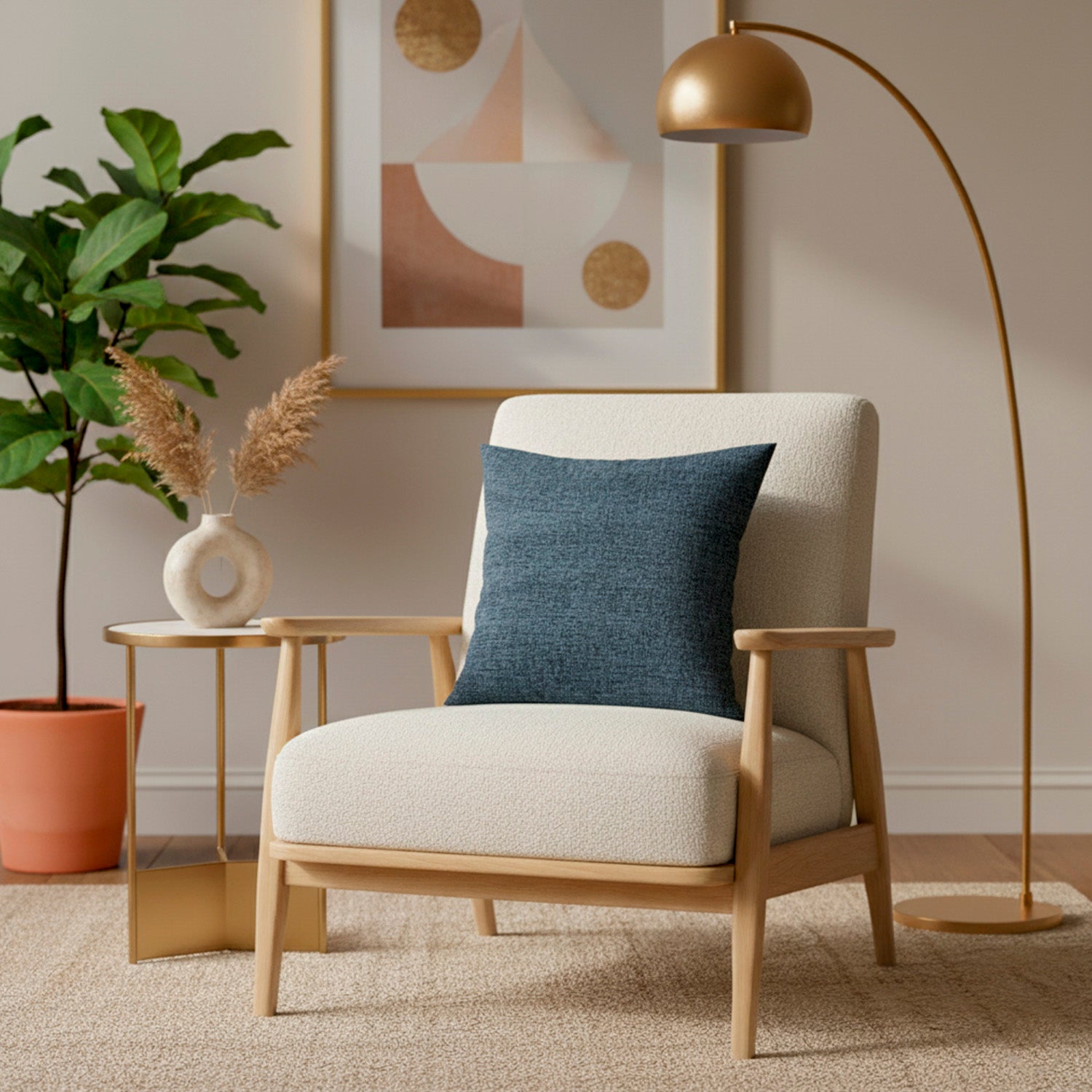 Cojín 45X45 Poblado Azul