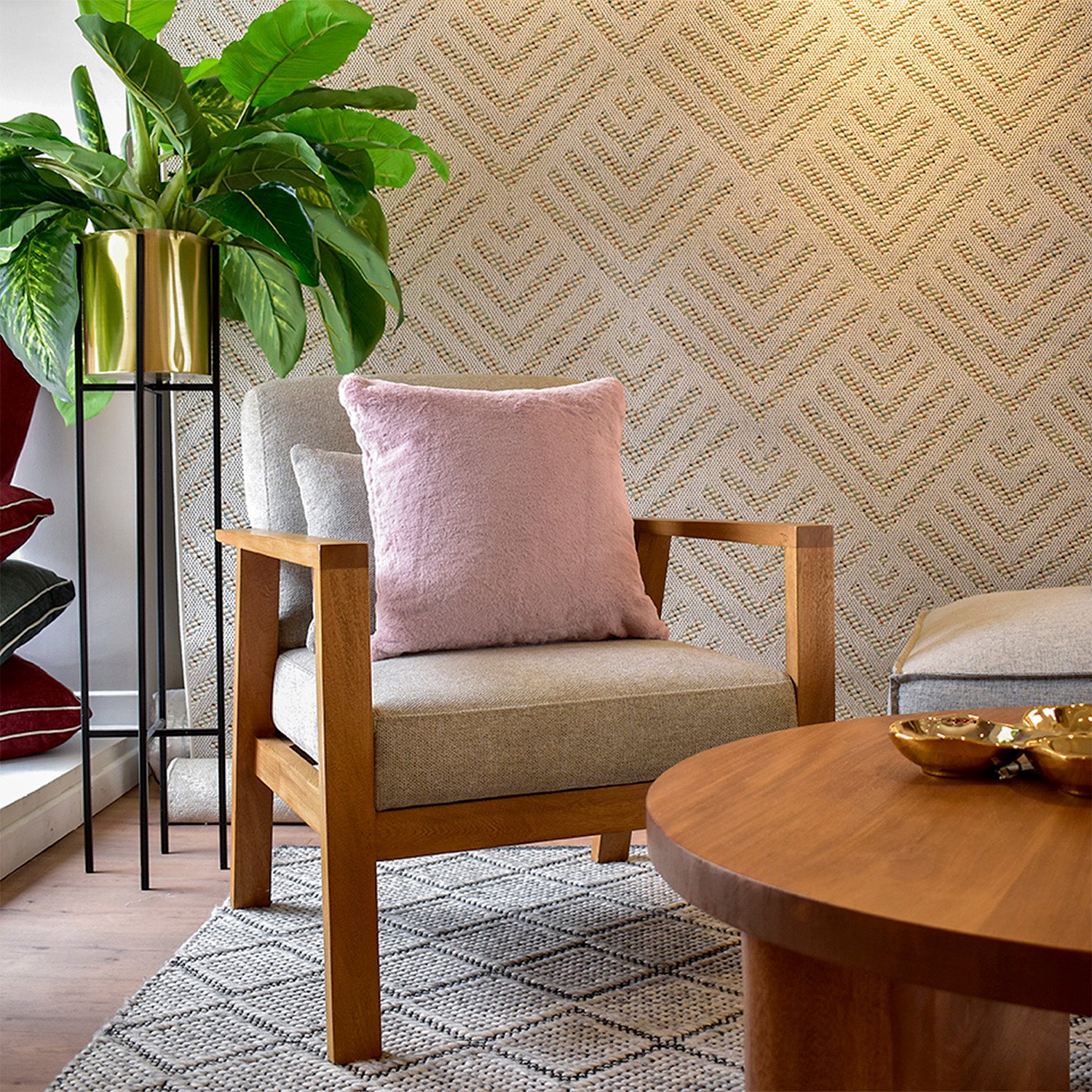 Cojín 45X45 Gaudi Liso Palo De Rosa