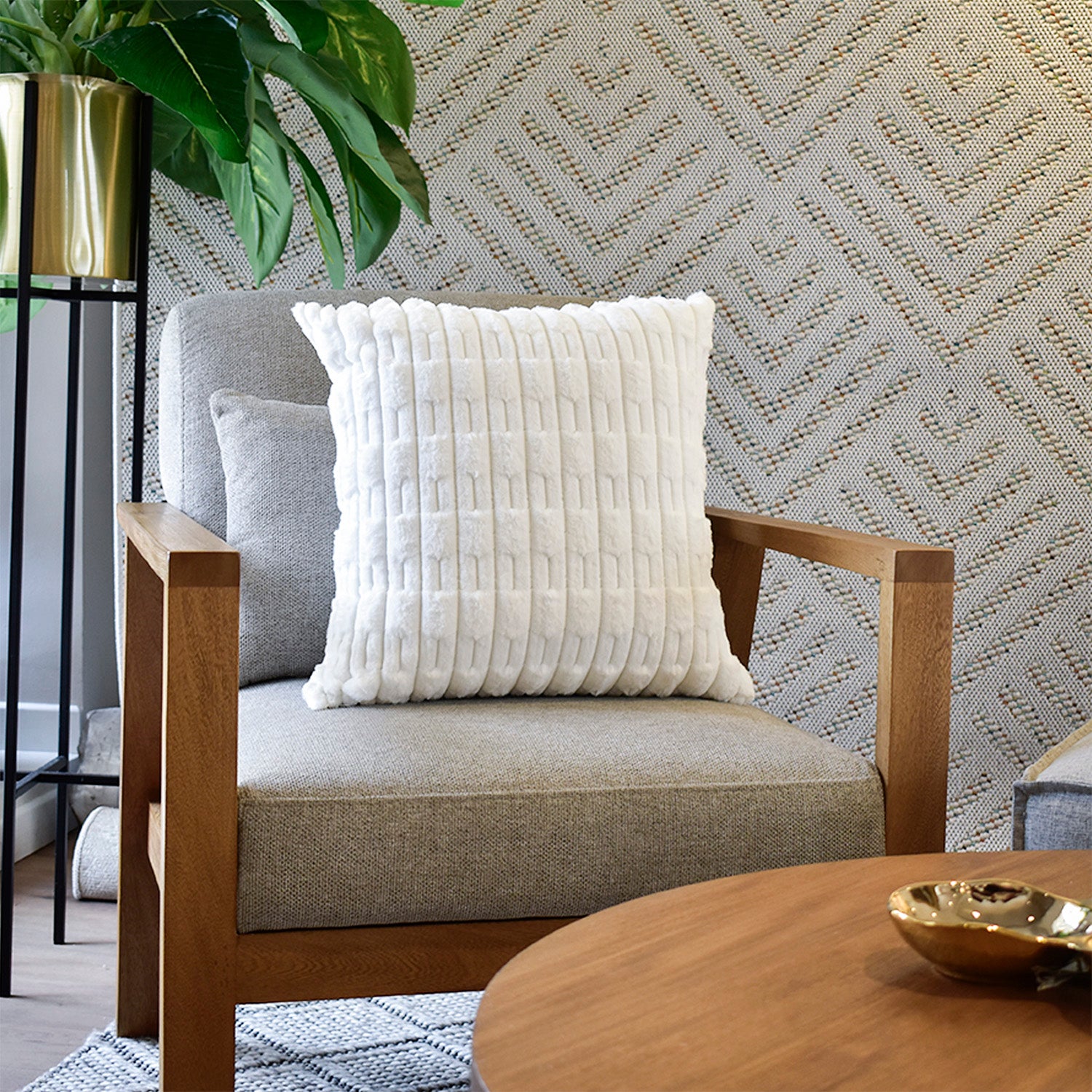 Cojín 45X45 Gaudi Abstracto Blanco