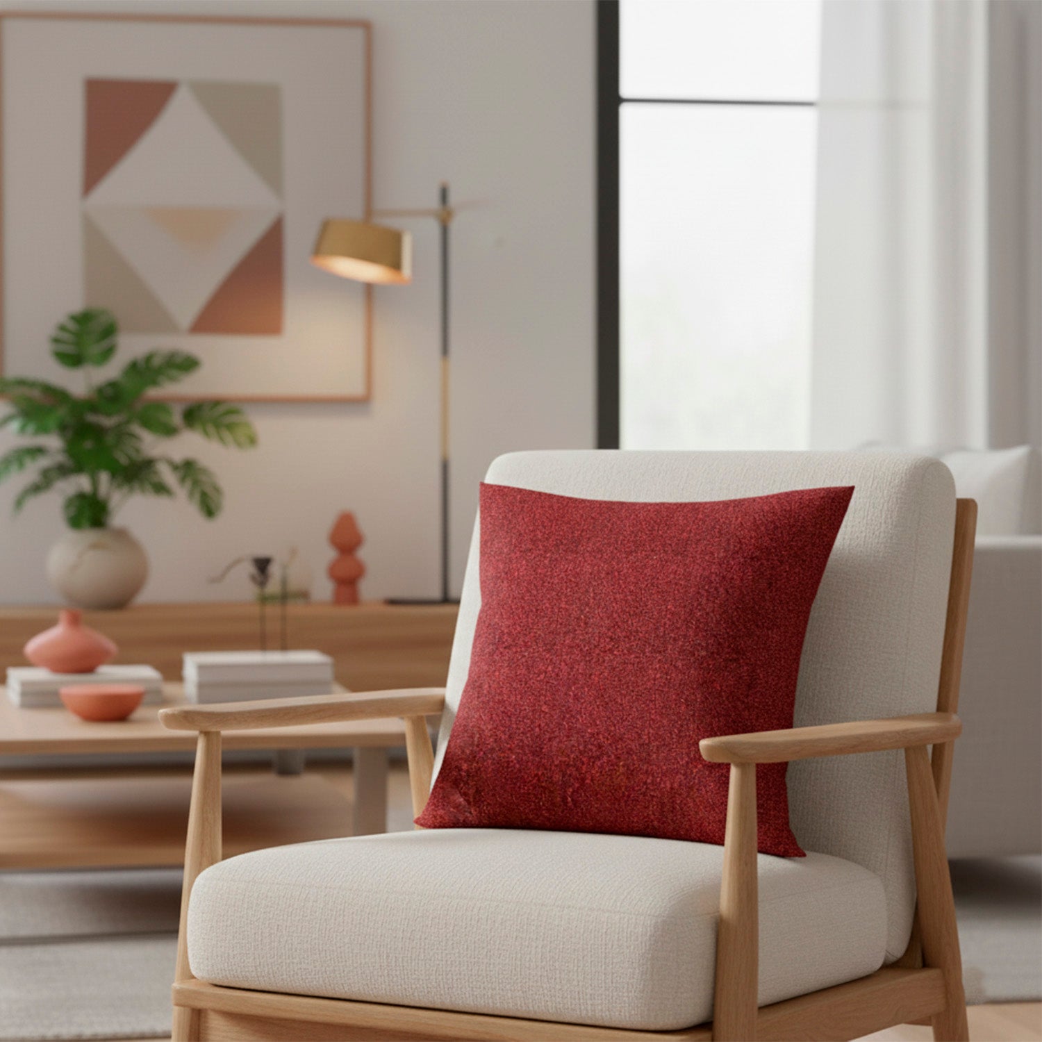 Cojín 45X45 Cedritos Rojo Con Embone