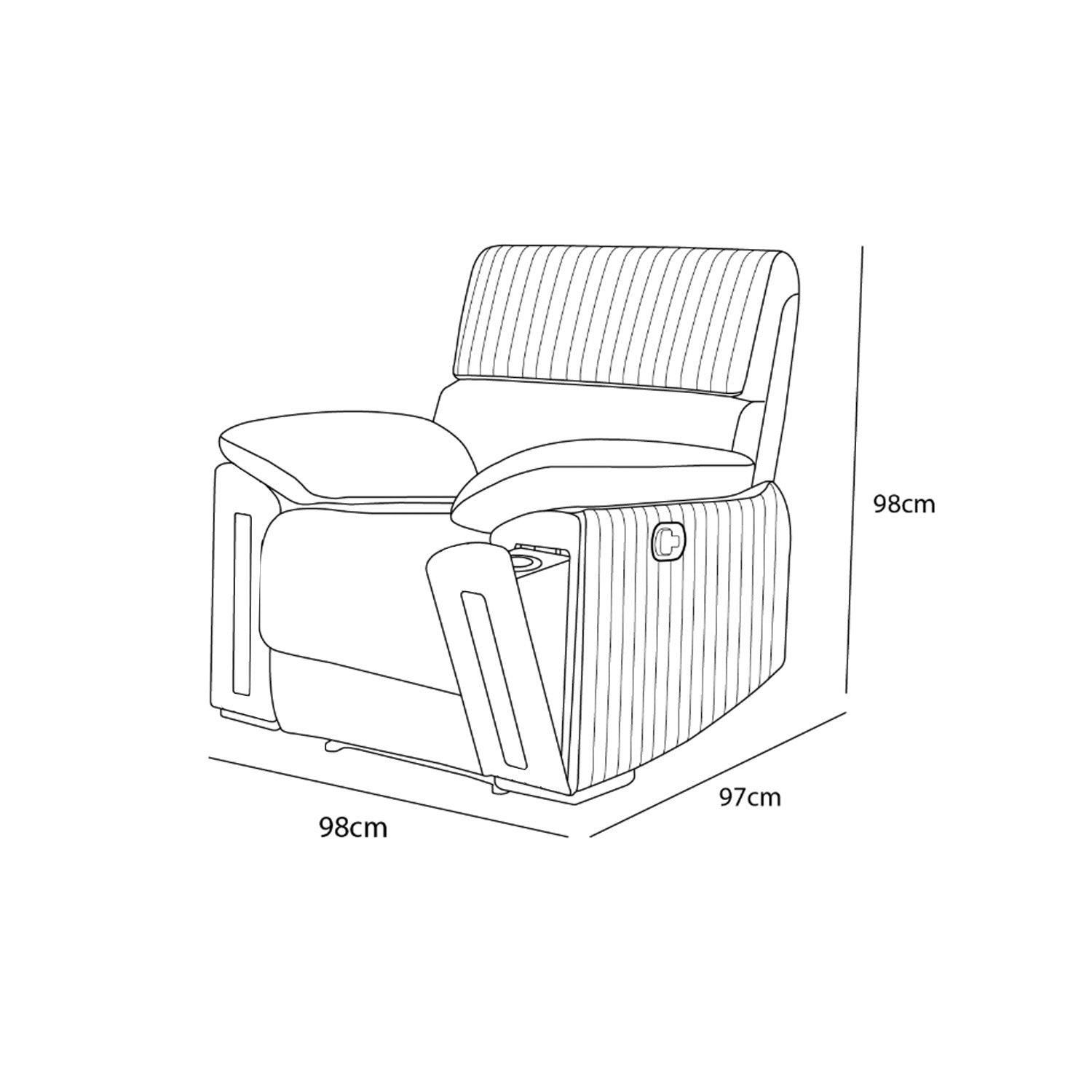 Sillón Reclinable Dinna Chenille Impetu Beige, Champaña