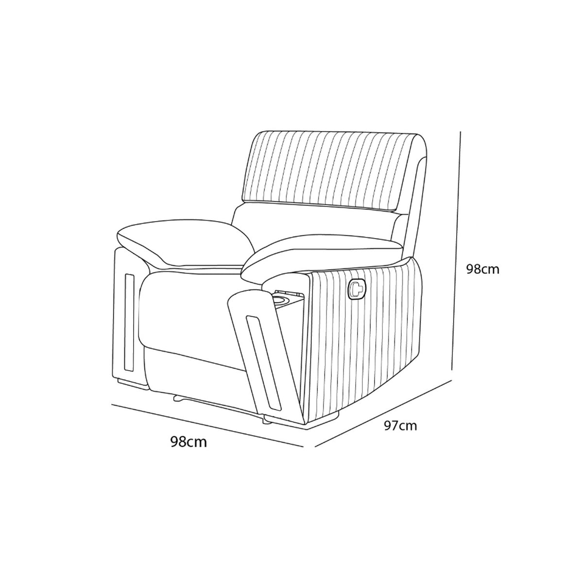 Sillón Reclinable Dinna Velvet Atlas Verde, Champaña