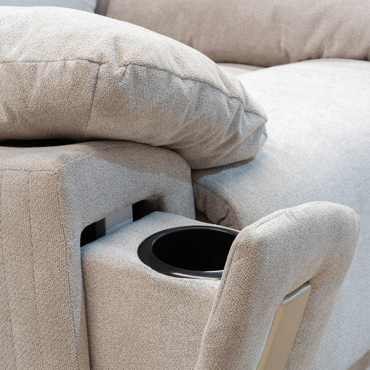 Sillón Reclinable Dinna Chenille Impetu Beige, Champaña