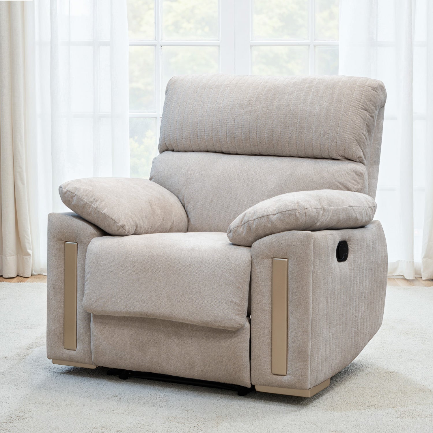 Sillón Reclinable Dinna Eurolino Gaira Beige, Champaña
