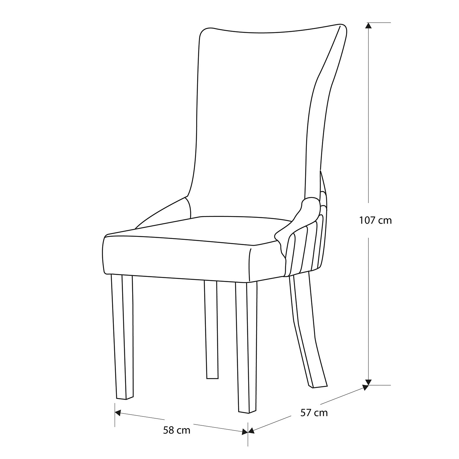 Silla Comedor Roma Eurolino Blanco Puro, Champaña
