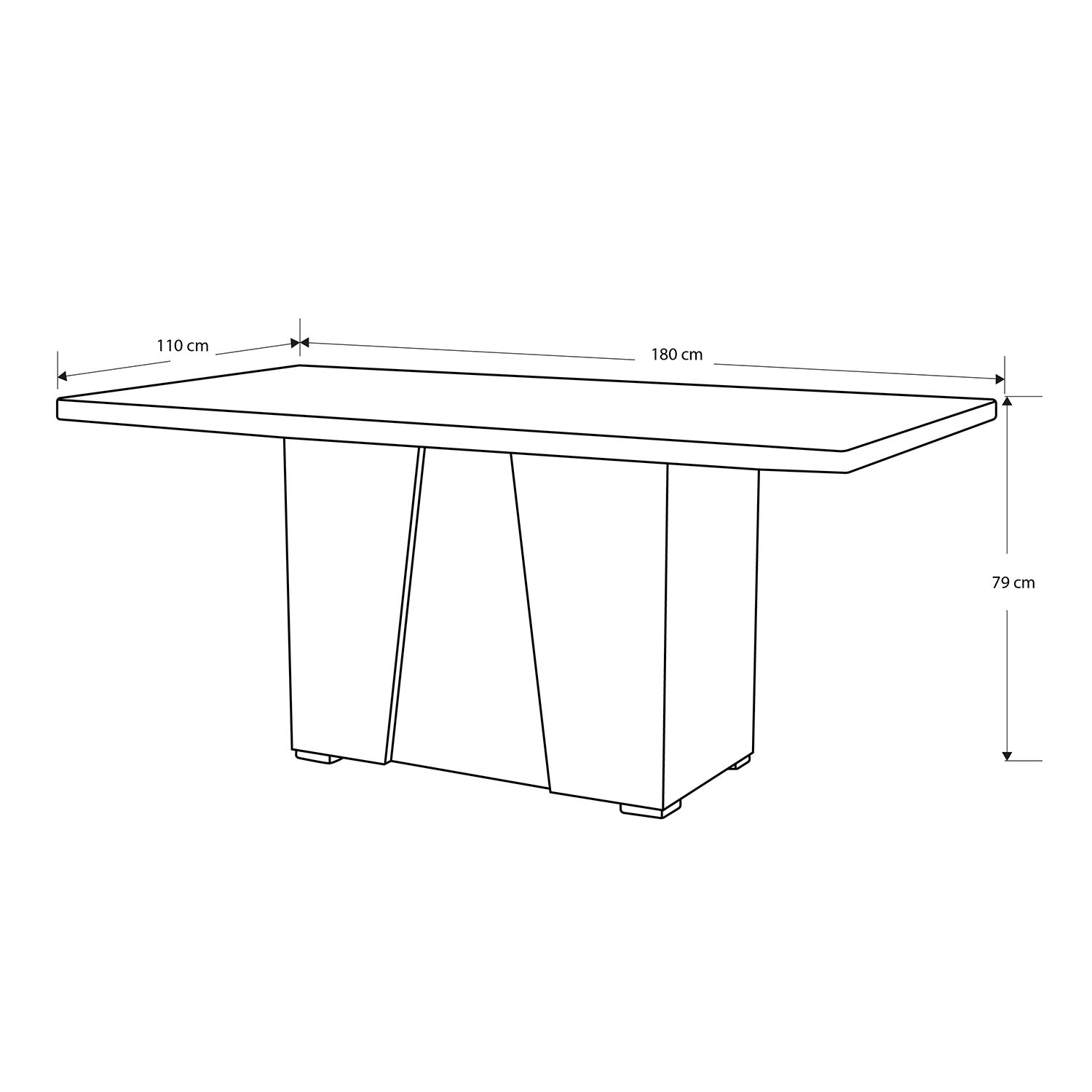 Mesa Comedor 6 Puestos Roma Blanco Perla, Champaña