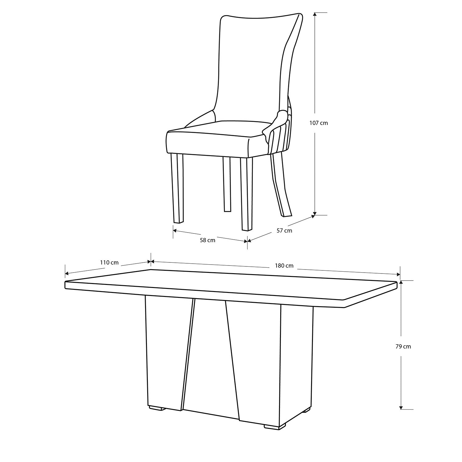 Comedor 6 Puestos Roma Velvet Marmol, Champaña Poliuretano*