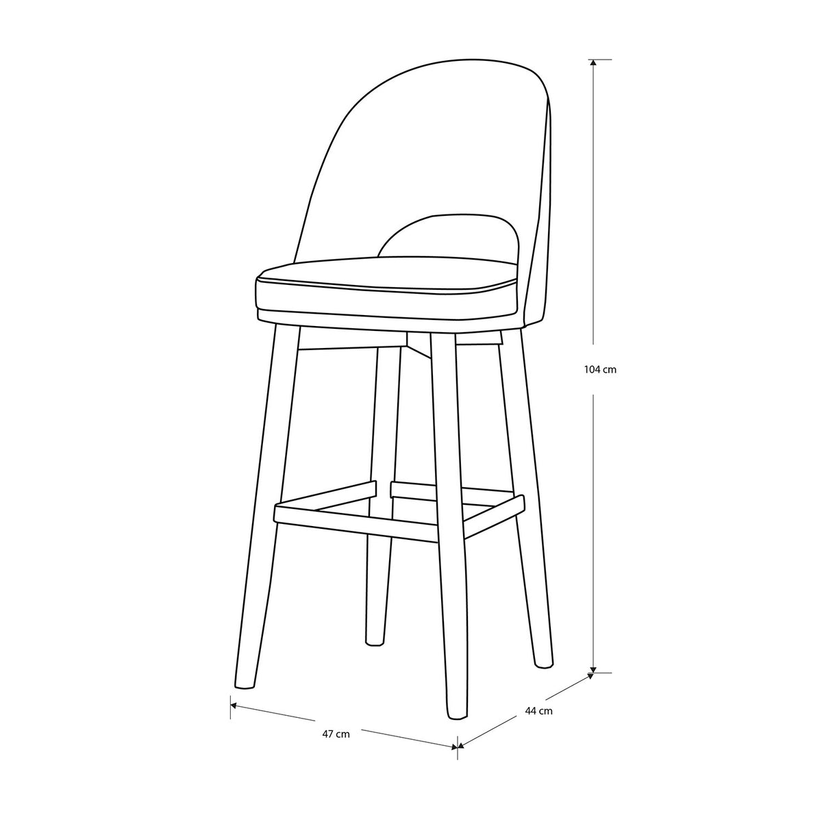 Silla Para Barra Versalles Velvet Beige, Champaña Poliuretano