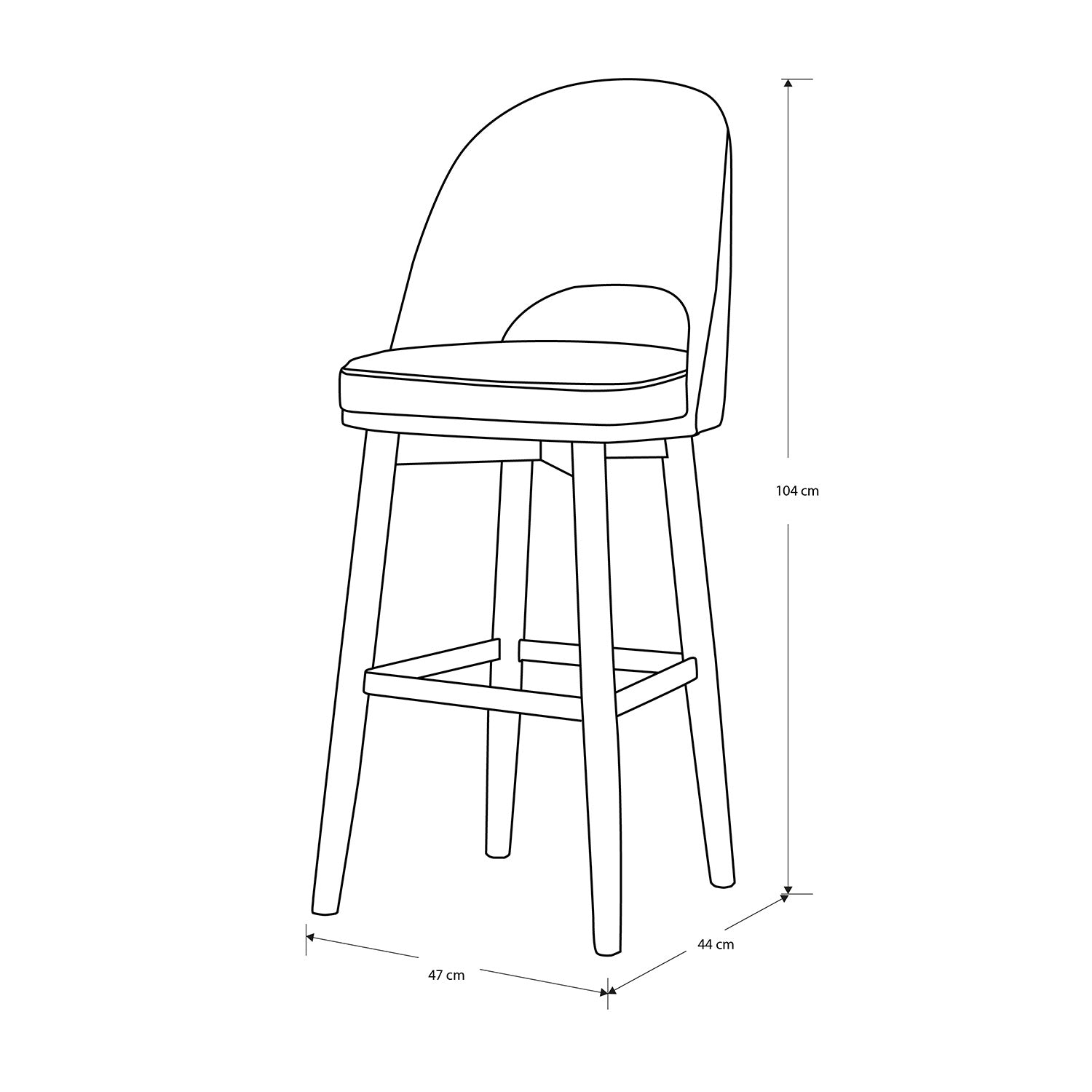 Silla Para Barra Versalles Velvet Beige, Champaña Poliuretano