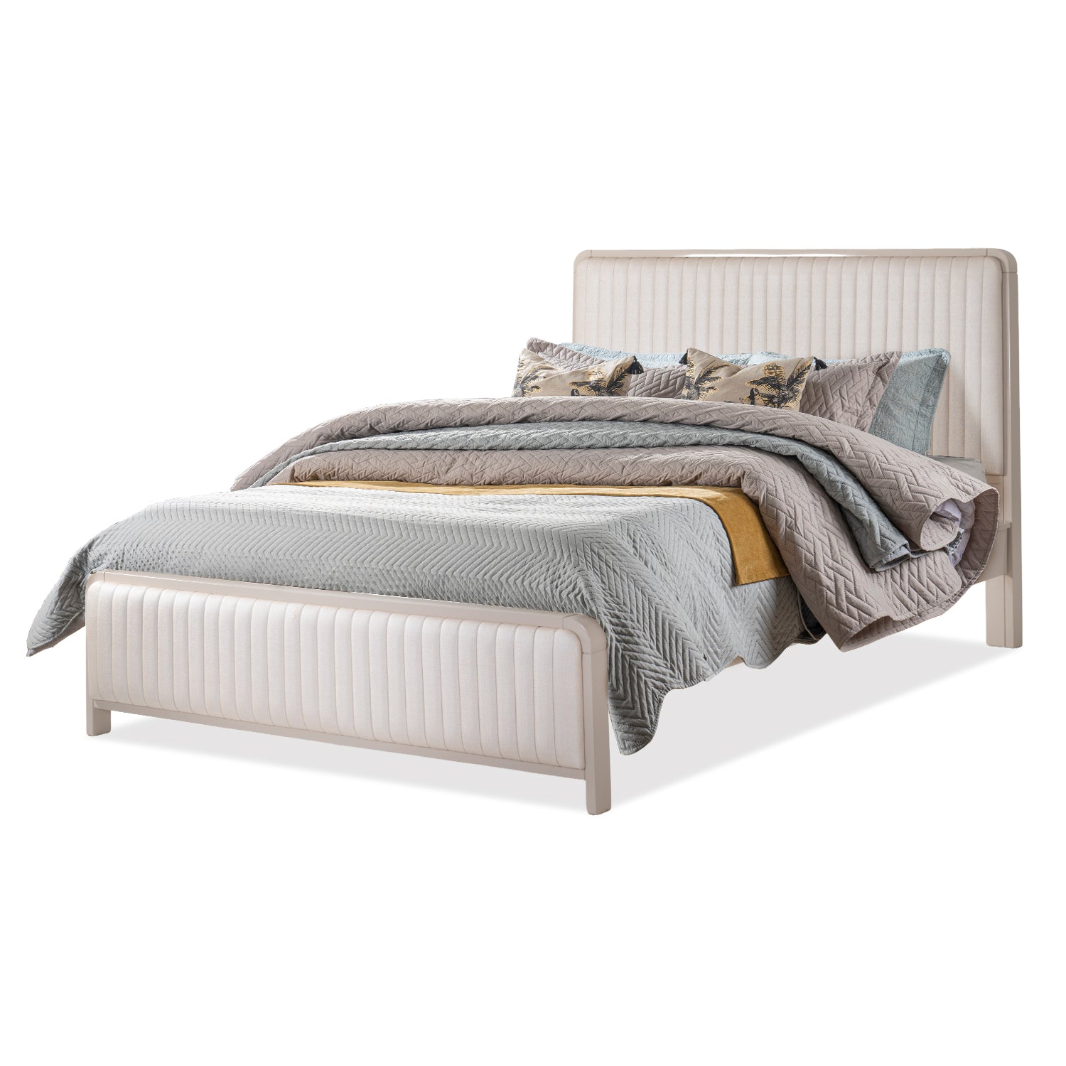 Cama Doble Celeste Eurolino Blanco Perla, Greige