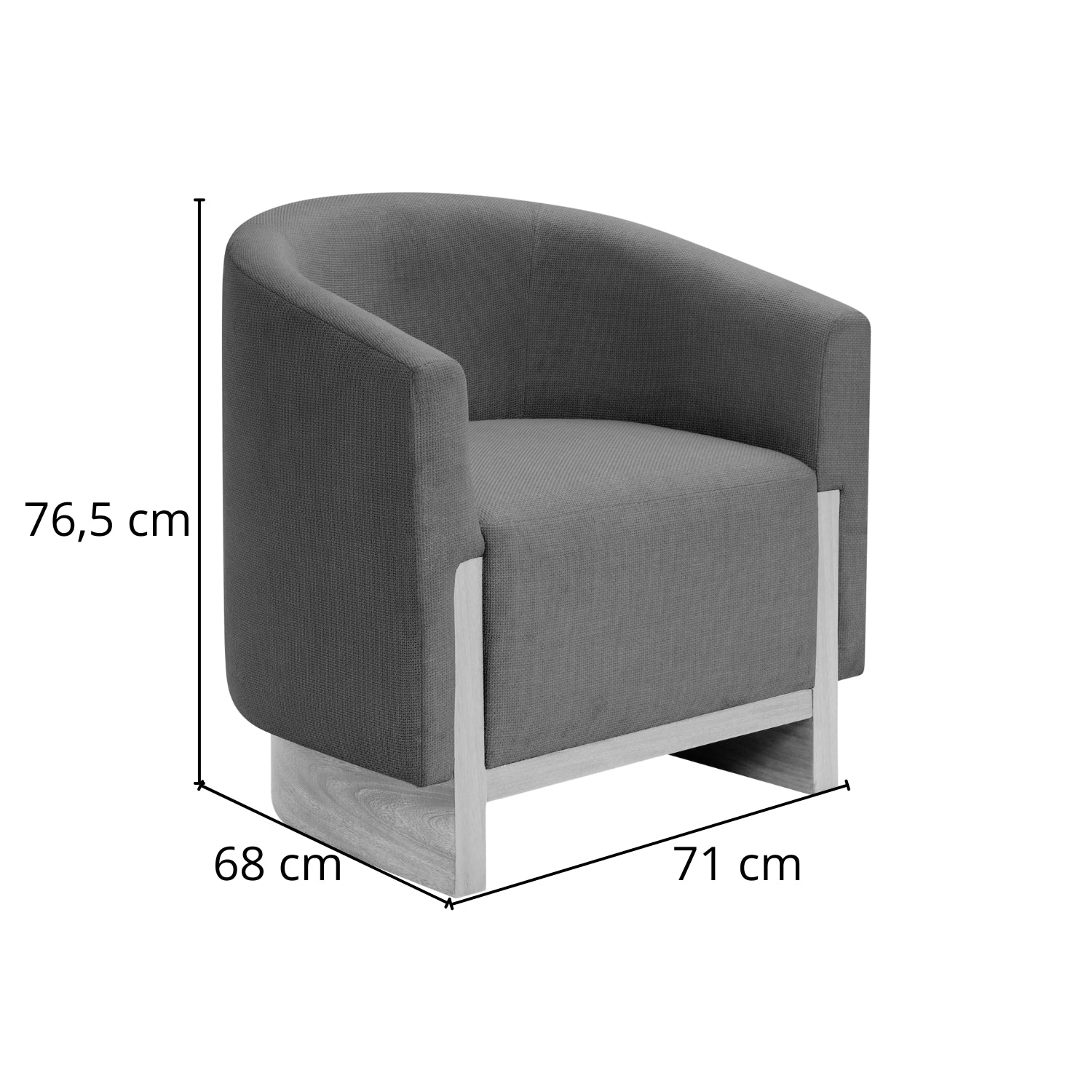 Poltrona Capri Lino Menta, Natural