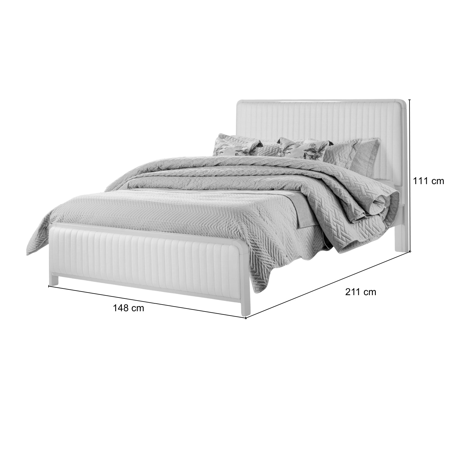 Cama Doble Celeste Eurolino Blanco Perla, Greige