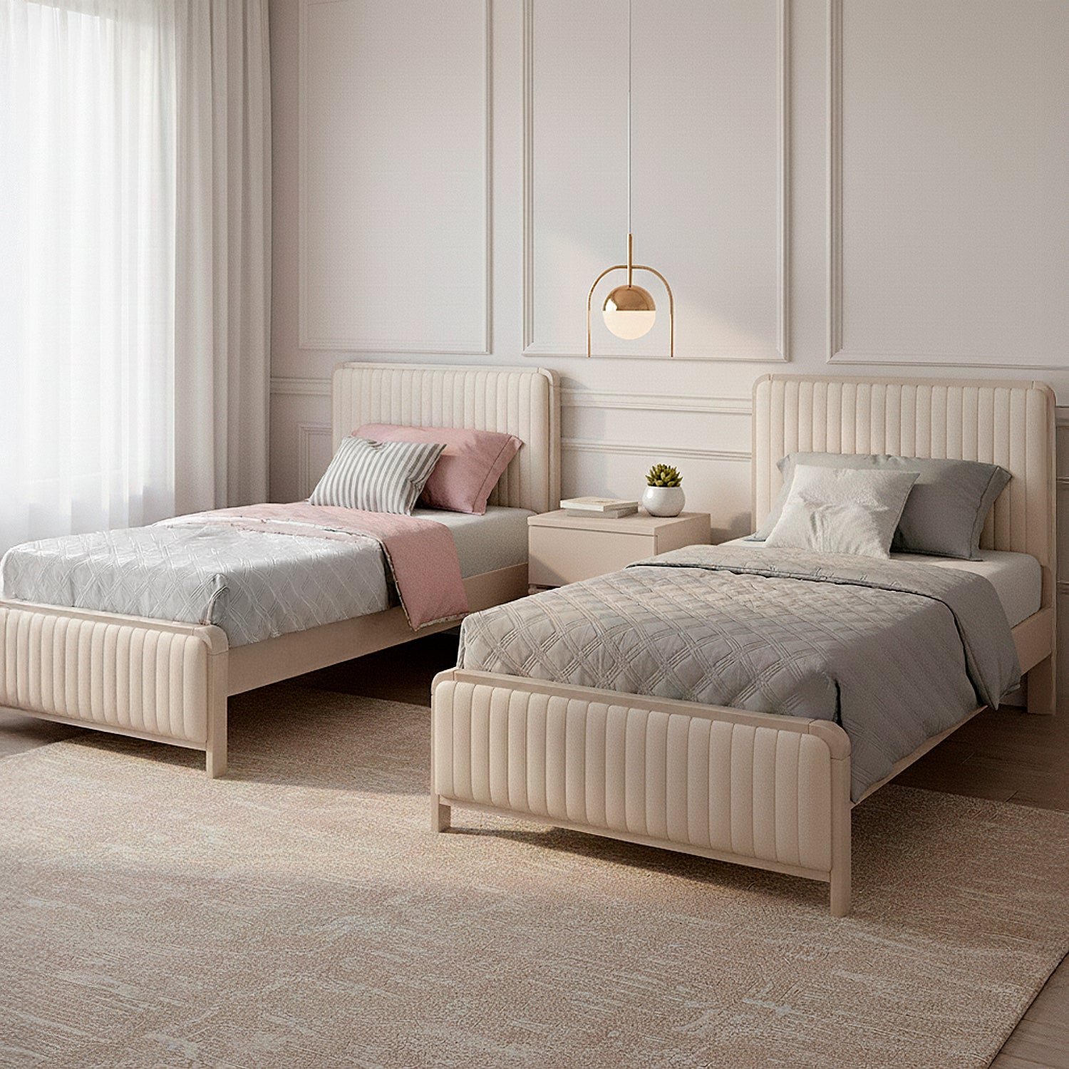 Cama 1.00 Celeste Eurolino Blanco Perla, Greige
