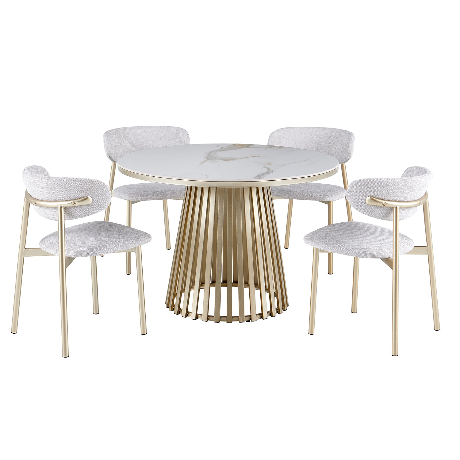Comedor 4 Puestos Palermo Beige, Champana