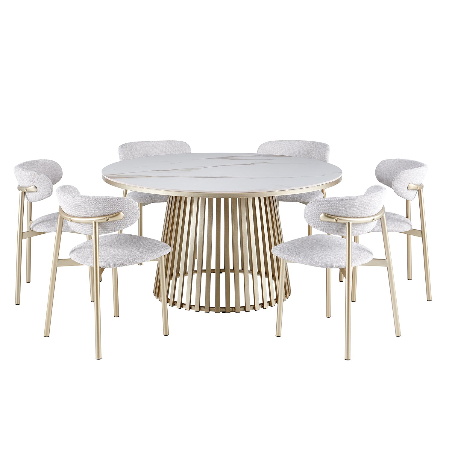 Comedor 6 Puestos Palermo Beige, Champana