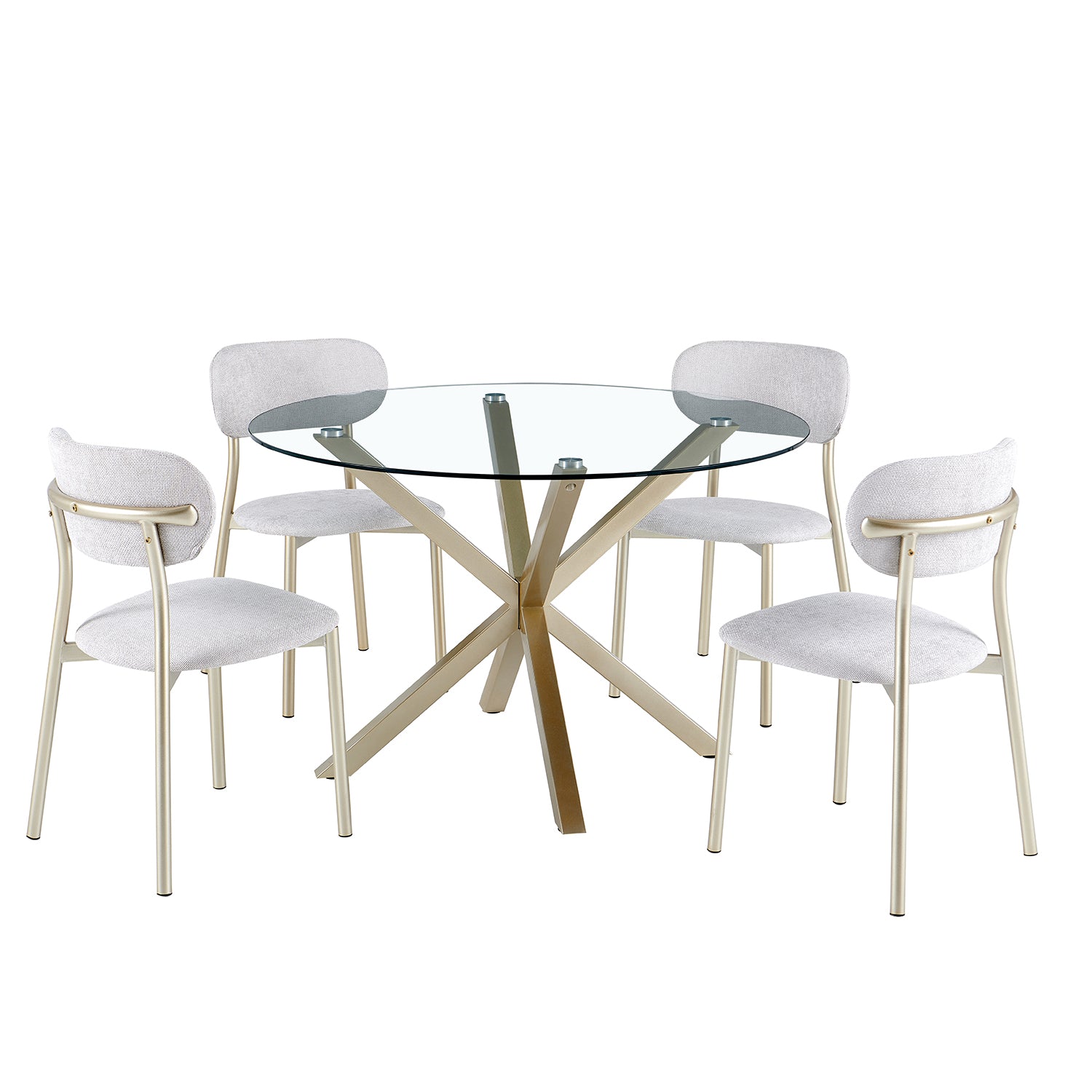 Comedor 4 Puestos Dousty Beige, Champana