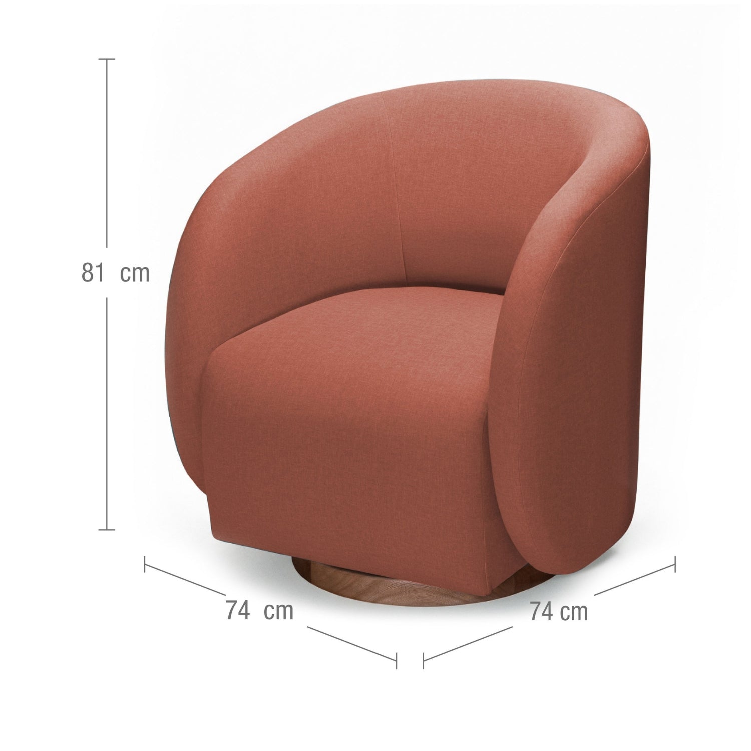 Poltrona Emilly Giratoria Eurolino Vertigo Rosa, Natural