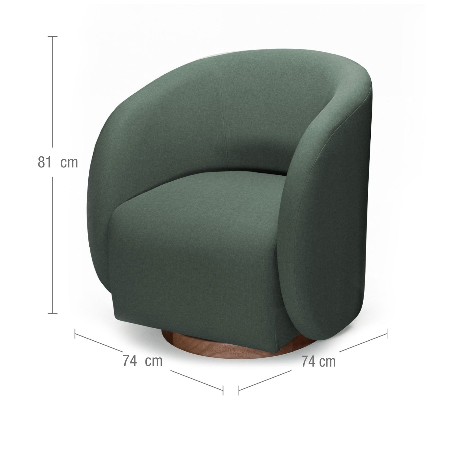 Poltrona Emilly Giratoria Eurolino Vertigo Verde, Natural