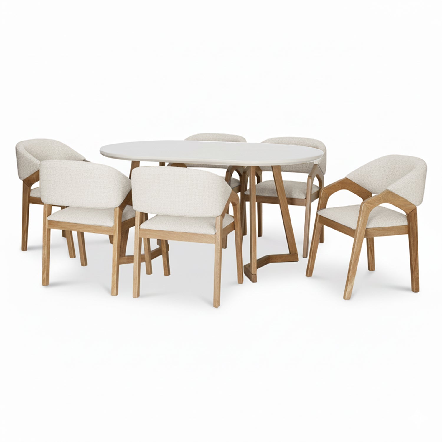 Comedor 6 Puestos Capri Verona Beige, Natural