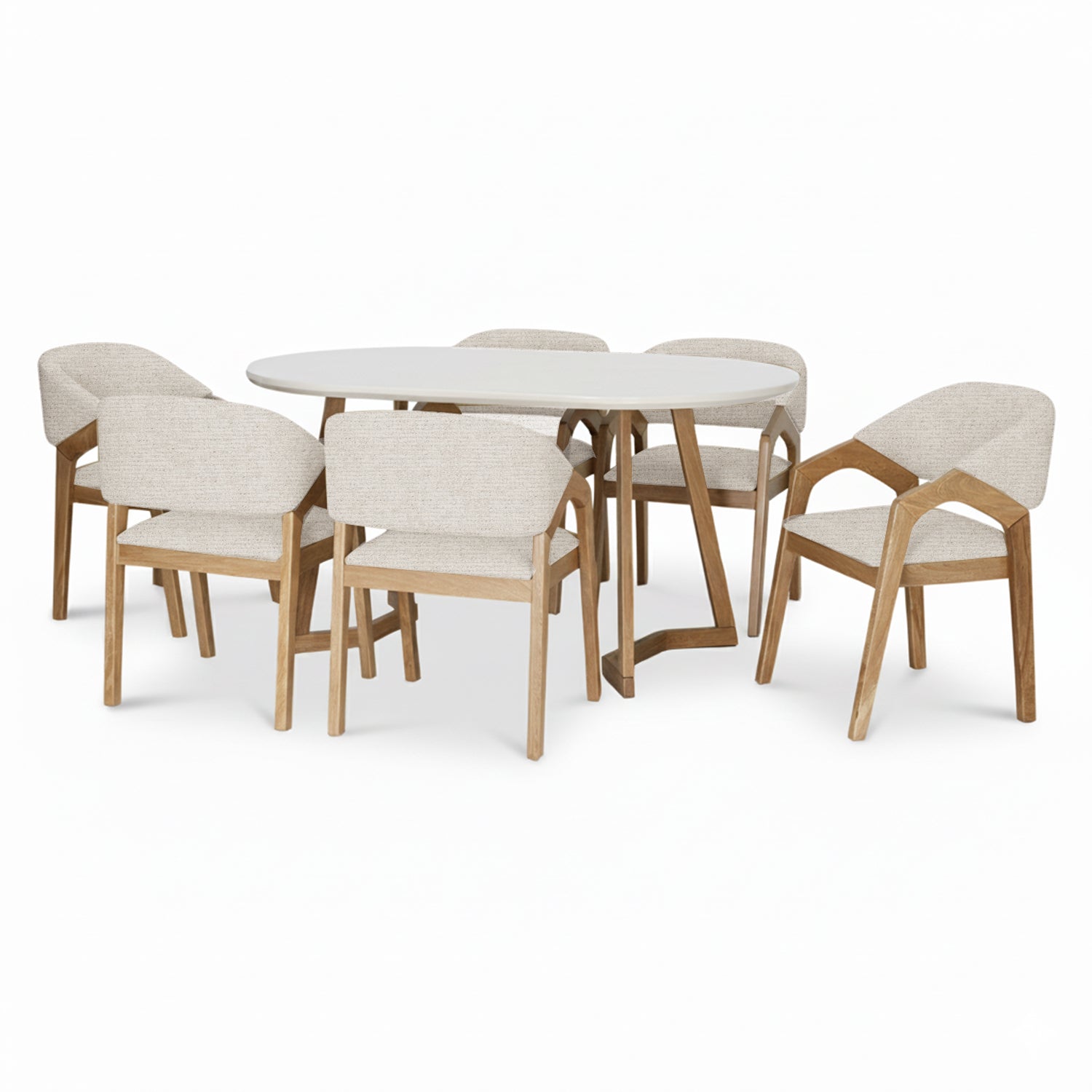 Comedor 6 Puestos Capri Impetu Beige, Natural