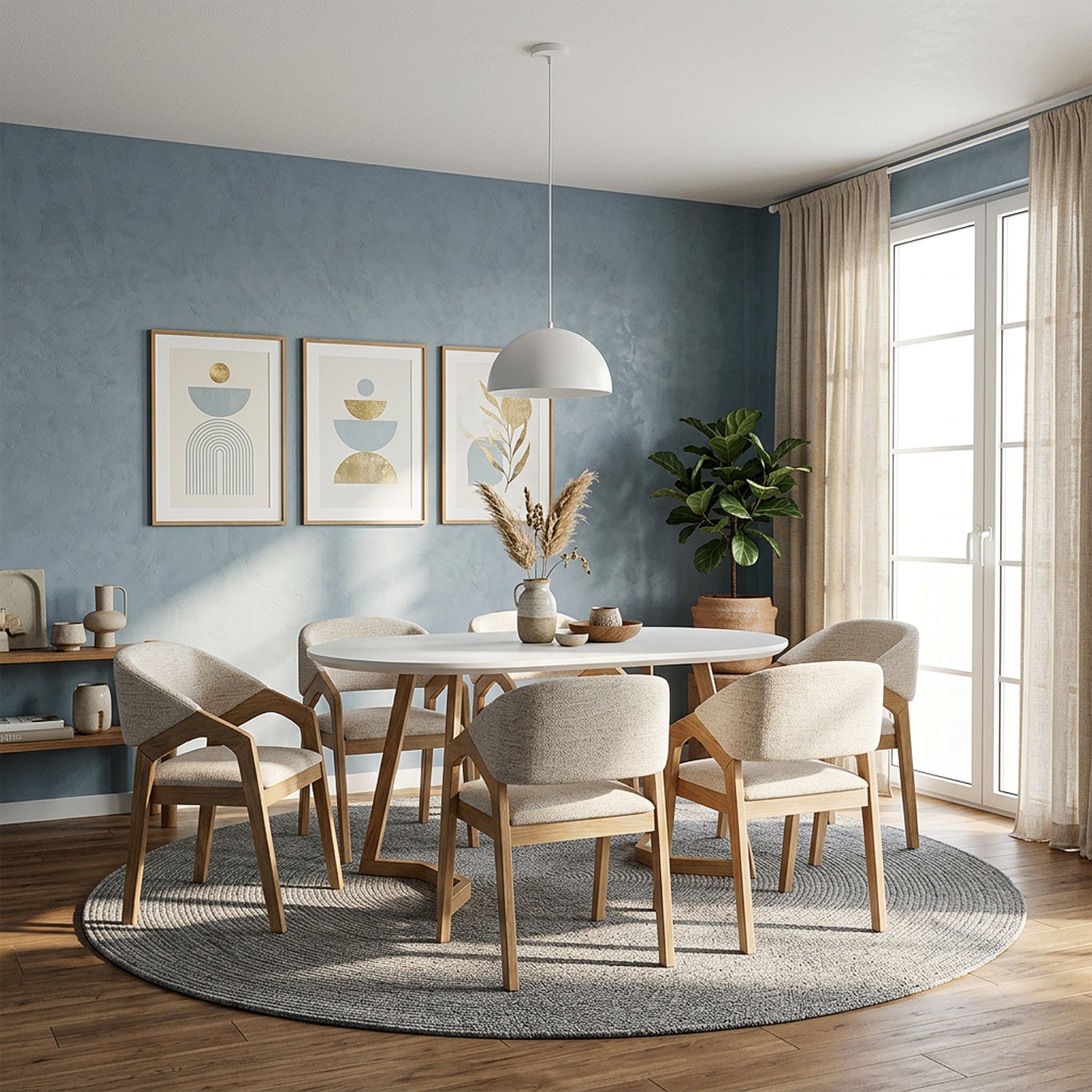 Comedor 6 Puestos Capri Impetu Beige, Natural