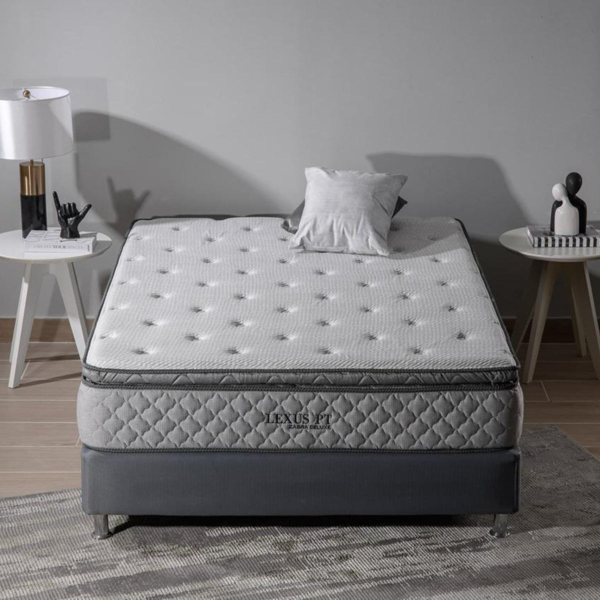 Combo Colchón Doble Lexus Deluxe Pillow Top + Somier + Almohada (Garantía 15 Años)