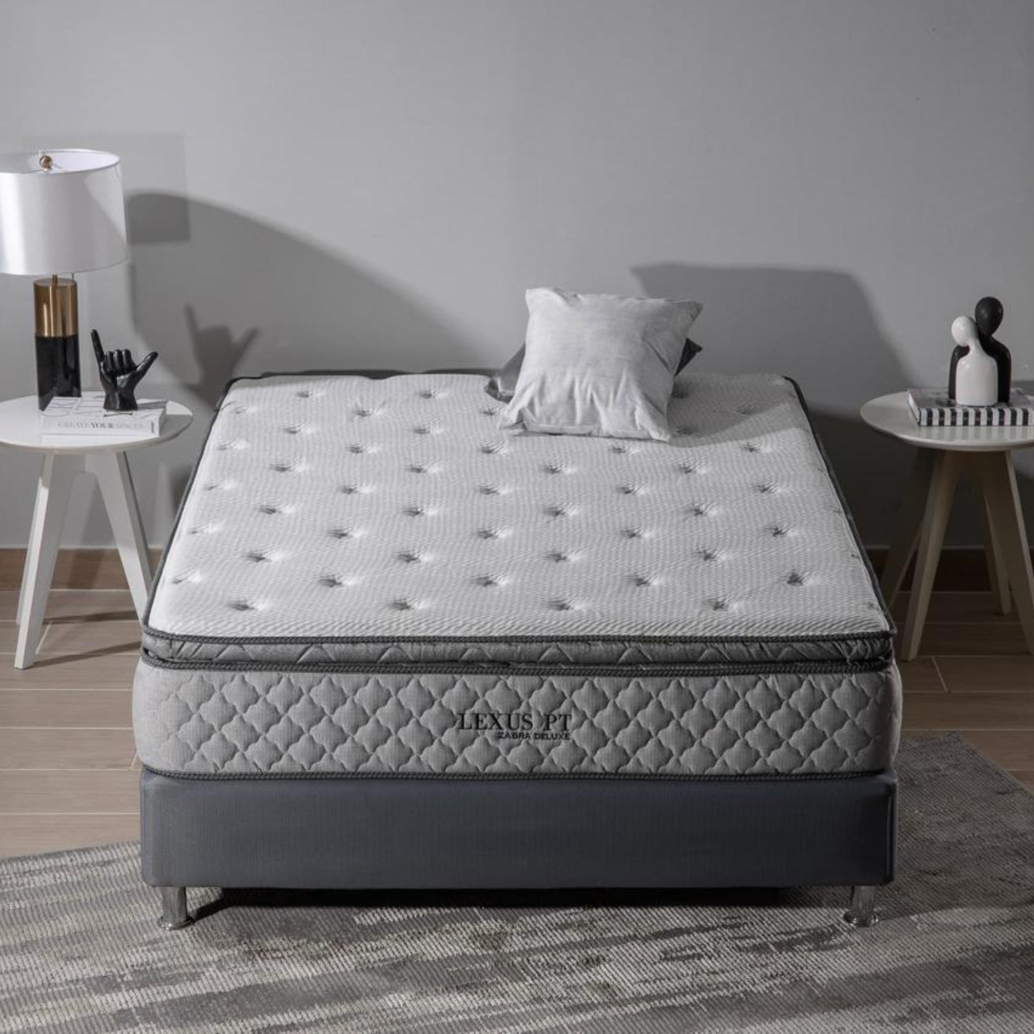 Combo Colchón Doble Lexus Deluxe Pillow Top + Somier Par + Almohada (Garantía 15 Años)