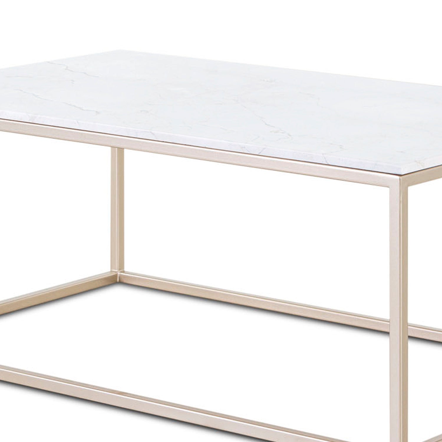 Mesa Centro Clapton Marmol Blanco, Champaña.