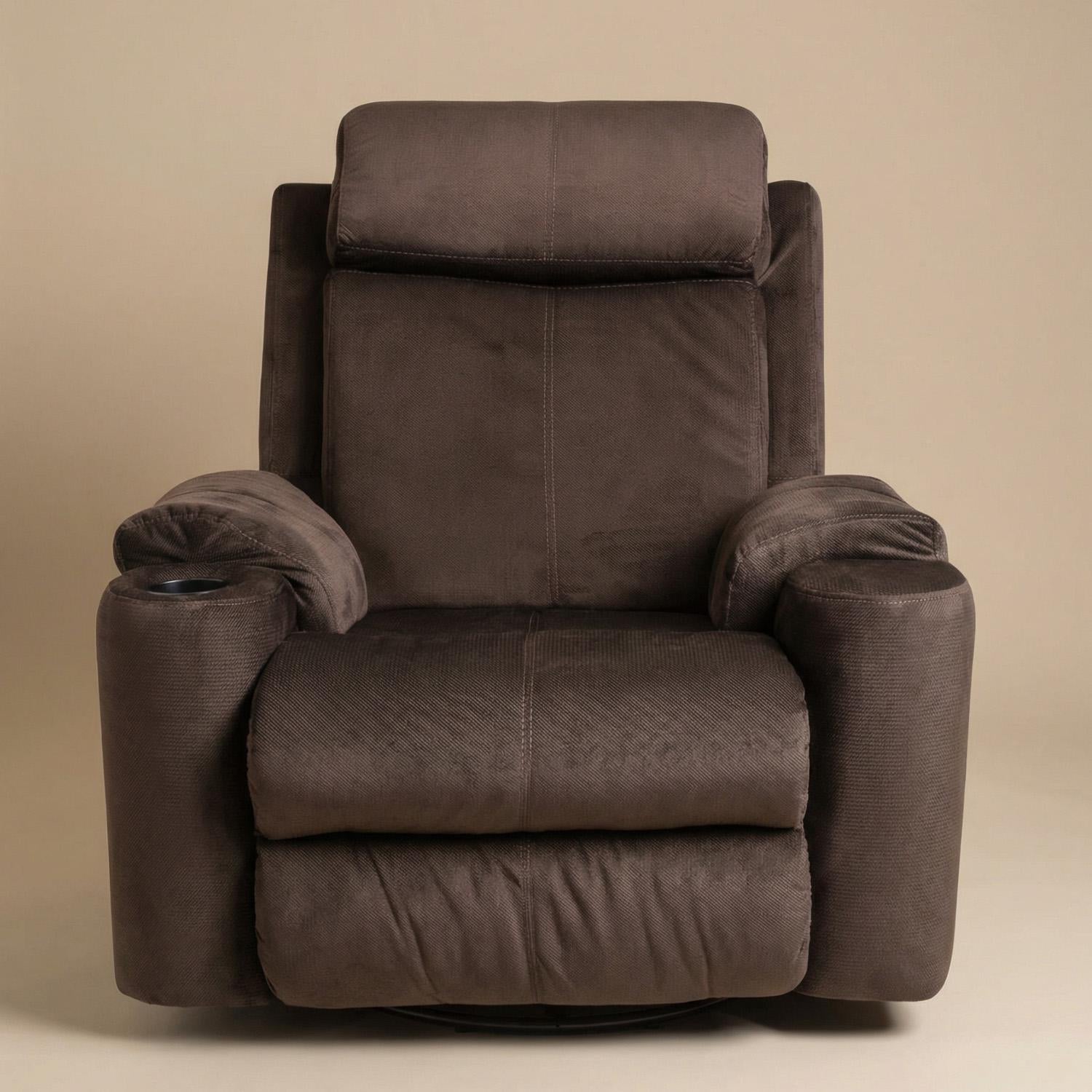 Sillón Reclinable Mecedora Giratoria Delta Microfibra Chocolate