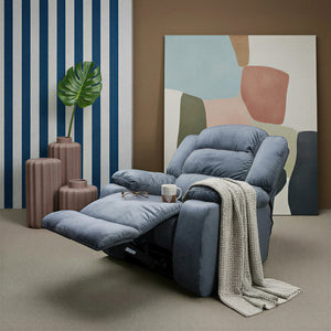 Sillón Reclinable Masajeador Nico Velvet Suprema Gris