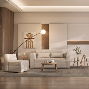 Juego de Sala Dalton Eurolino Vitore Trigo, Natural