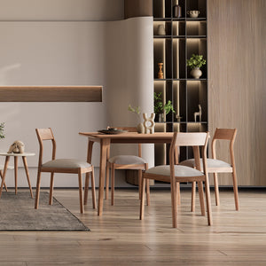 Comedor 4 Puestos Dalton Eurolino Vitore Trigo, Natural