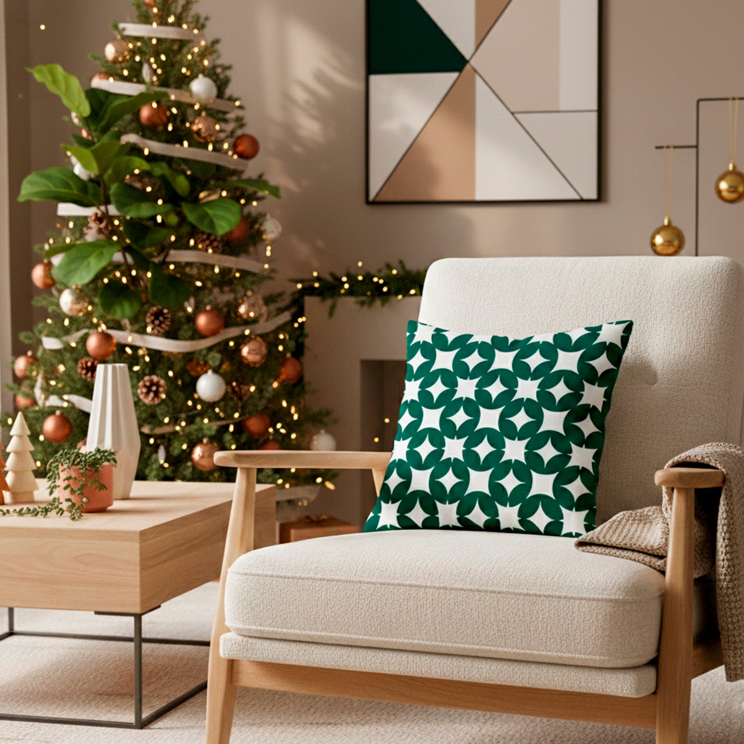 Cojín 45X45 Verde Lux Estampado