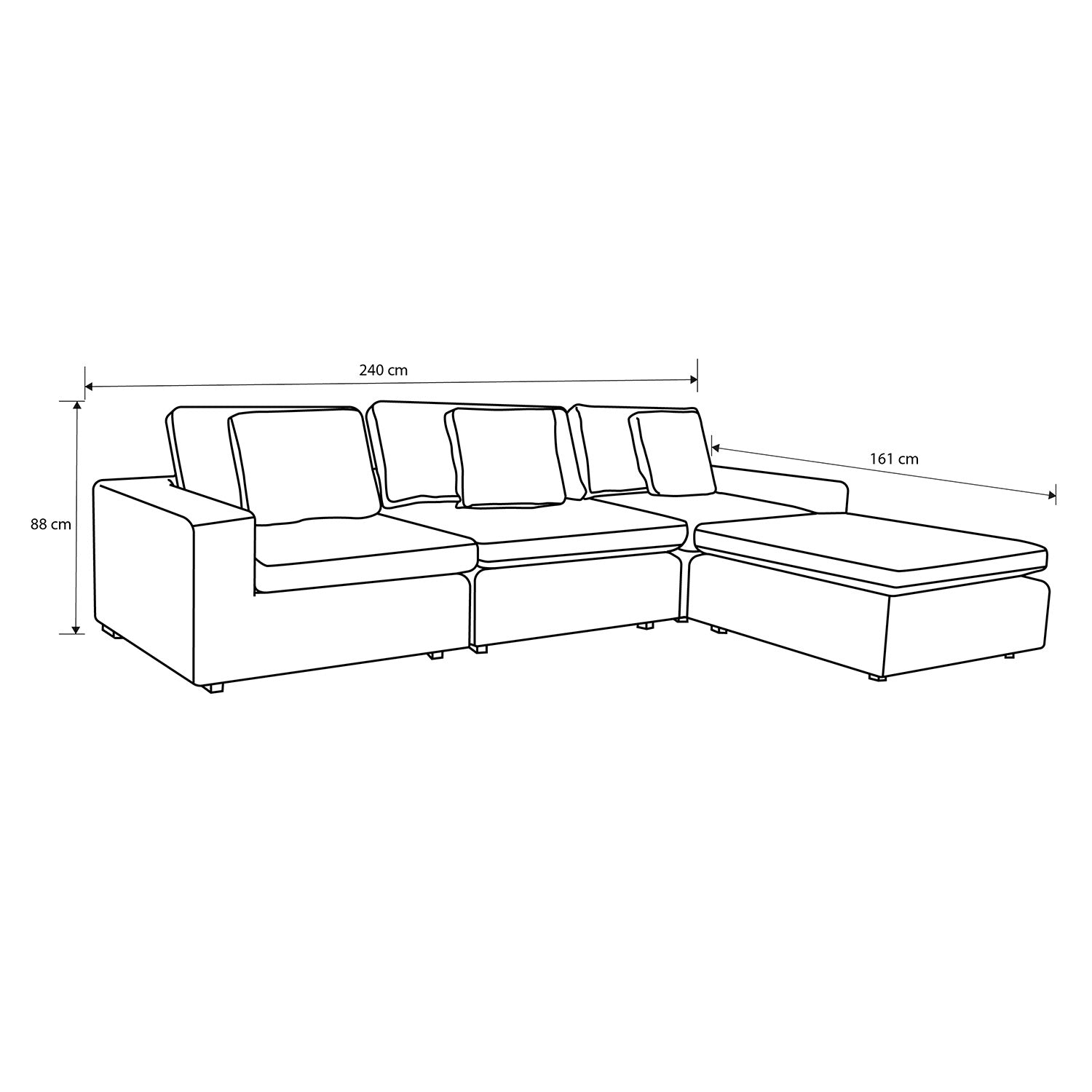 Juego de Sala Creta Velvet Impetu Plata, Negro 240 Mts